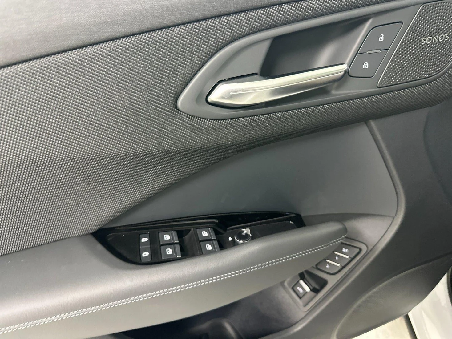 2026 Audi Q3 S line quattro interior, door panel, Parchment Beige W And Steel Gray Stitch