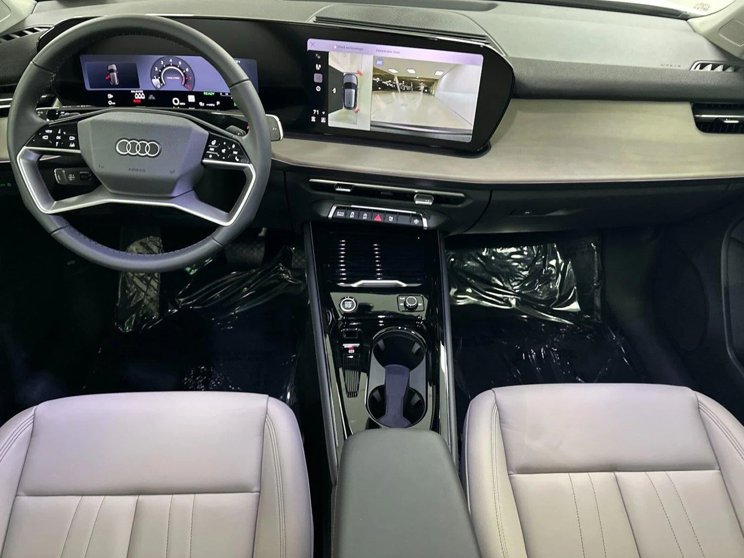 2026 Audi Q3 S line quattro interior, Parchment Beige W And Steel Gray Stitch