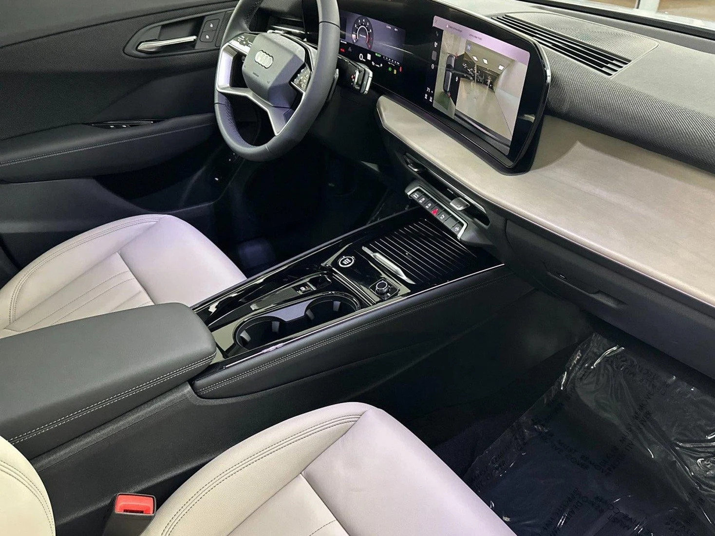 2026 Audi Q3 S line quattro interior, Parchment Beige W And Steel Gray Stitch