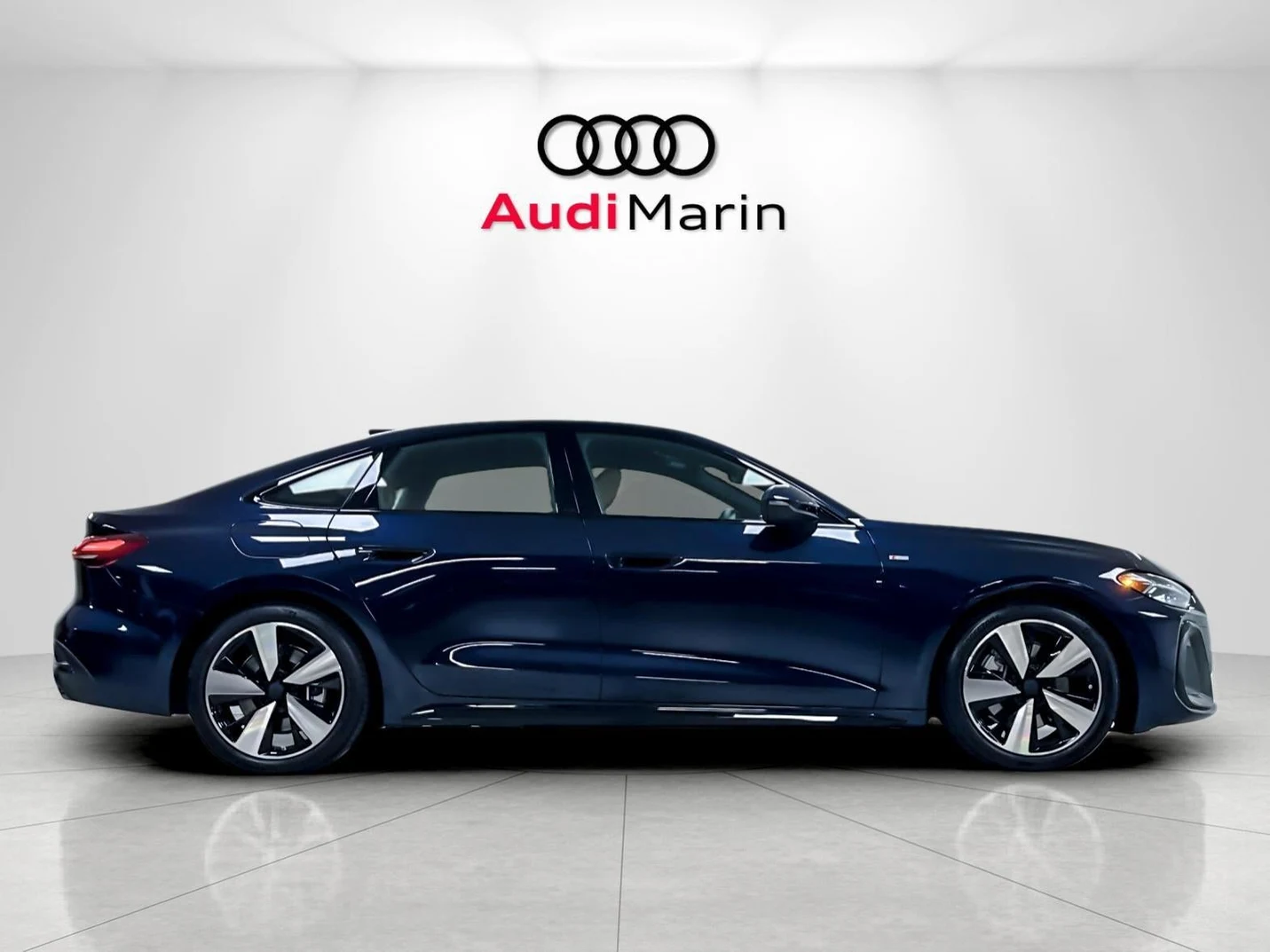 2026 Audi A5 Premium Plus, side profile, Firmament Blue Metallic