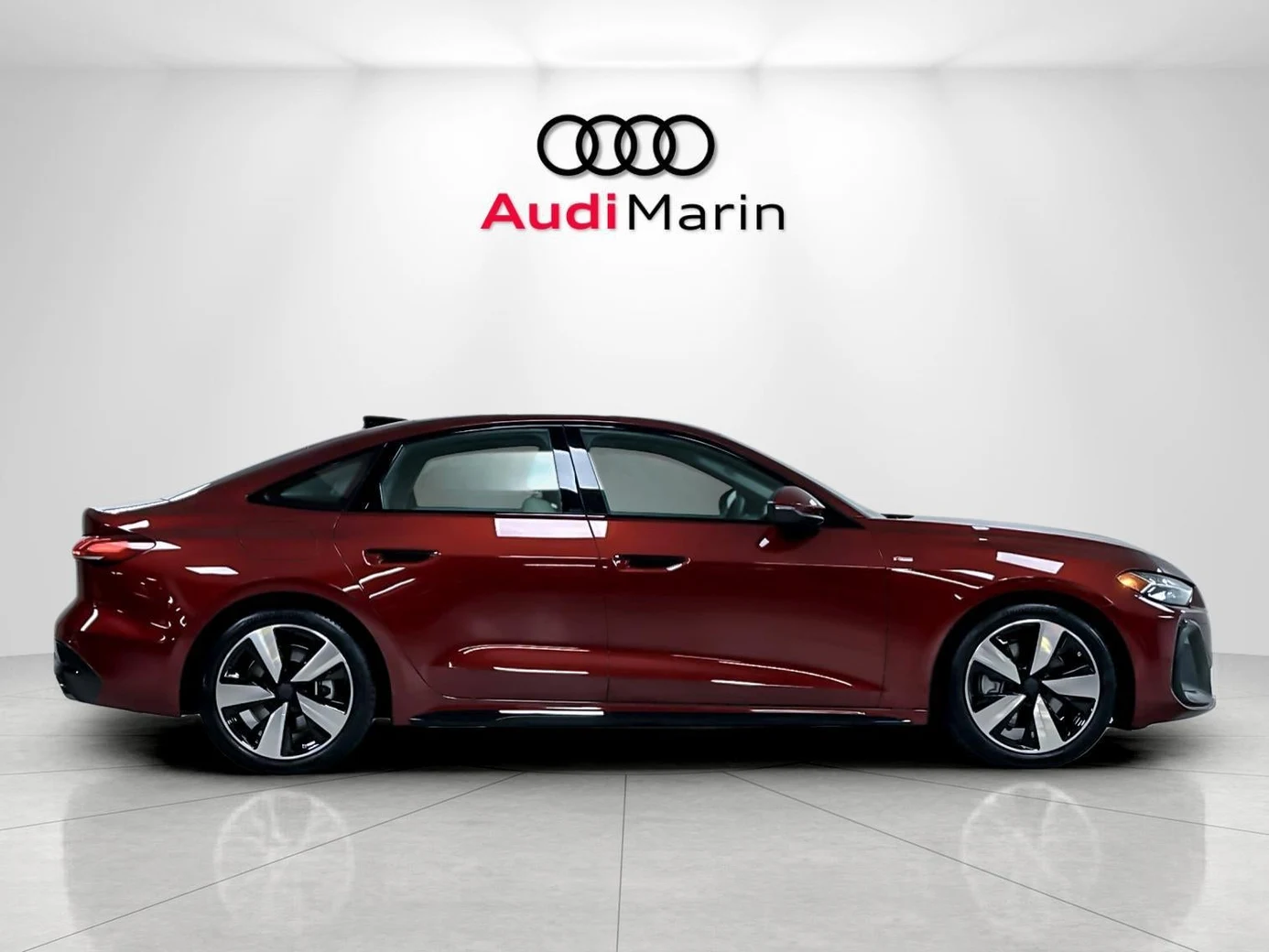 2026 Audi A5 Premium Plus, side profile, Grenadine Red Metallic