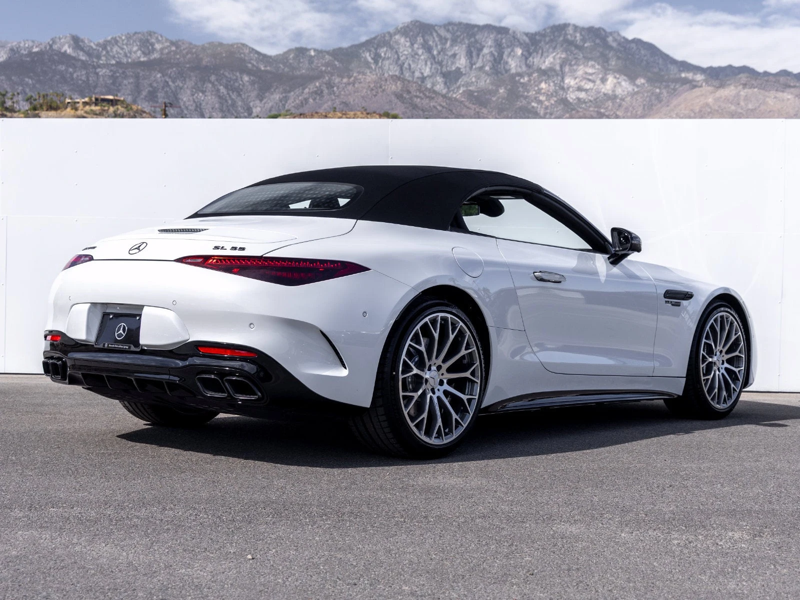 2027 Mercedes-AMG SL 55 4MATIC+ for sale, exterior, Manufaktur Moonlight White Metallic