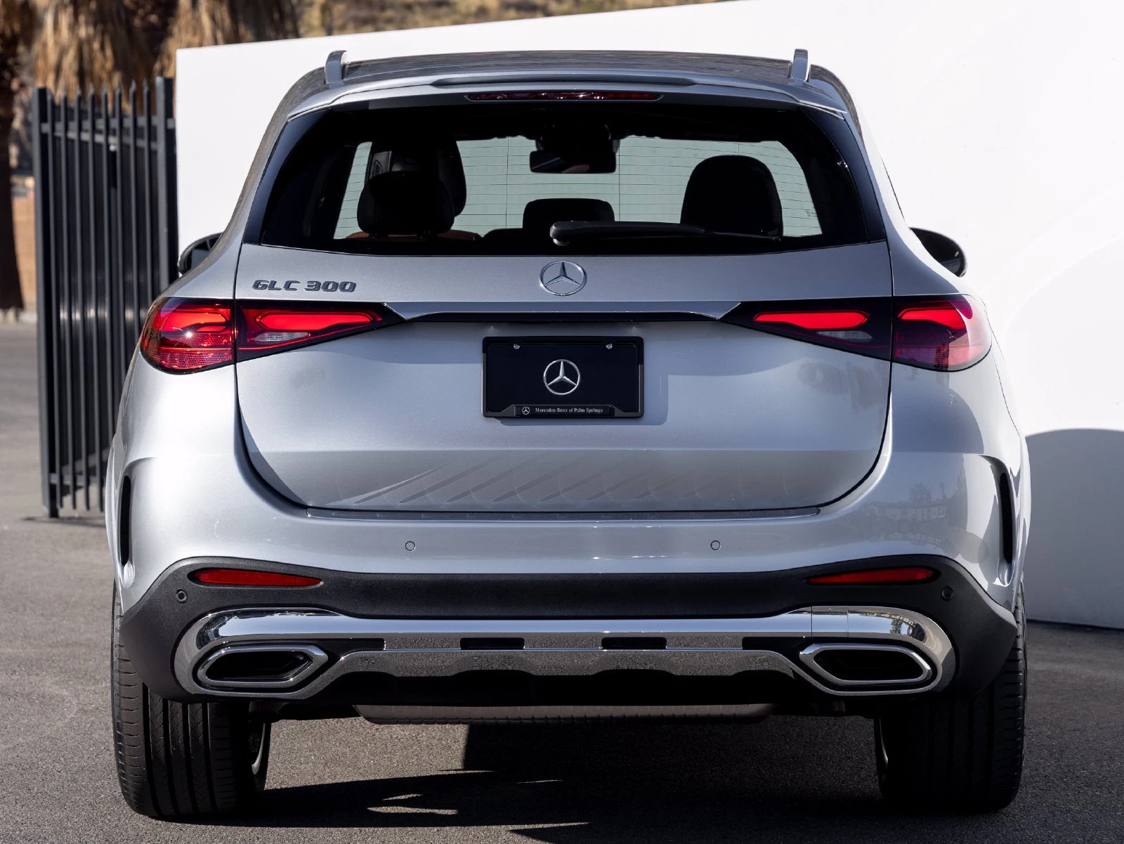 2027 Mercedes-Benz GLC 300, rear three-quarter view, Cirrus Silver Metallic