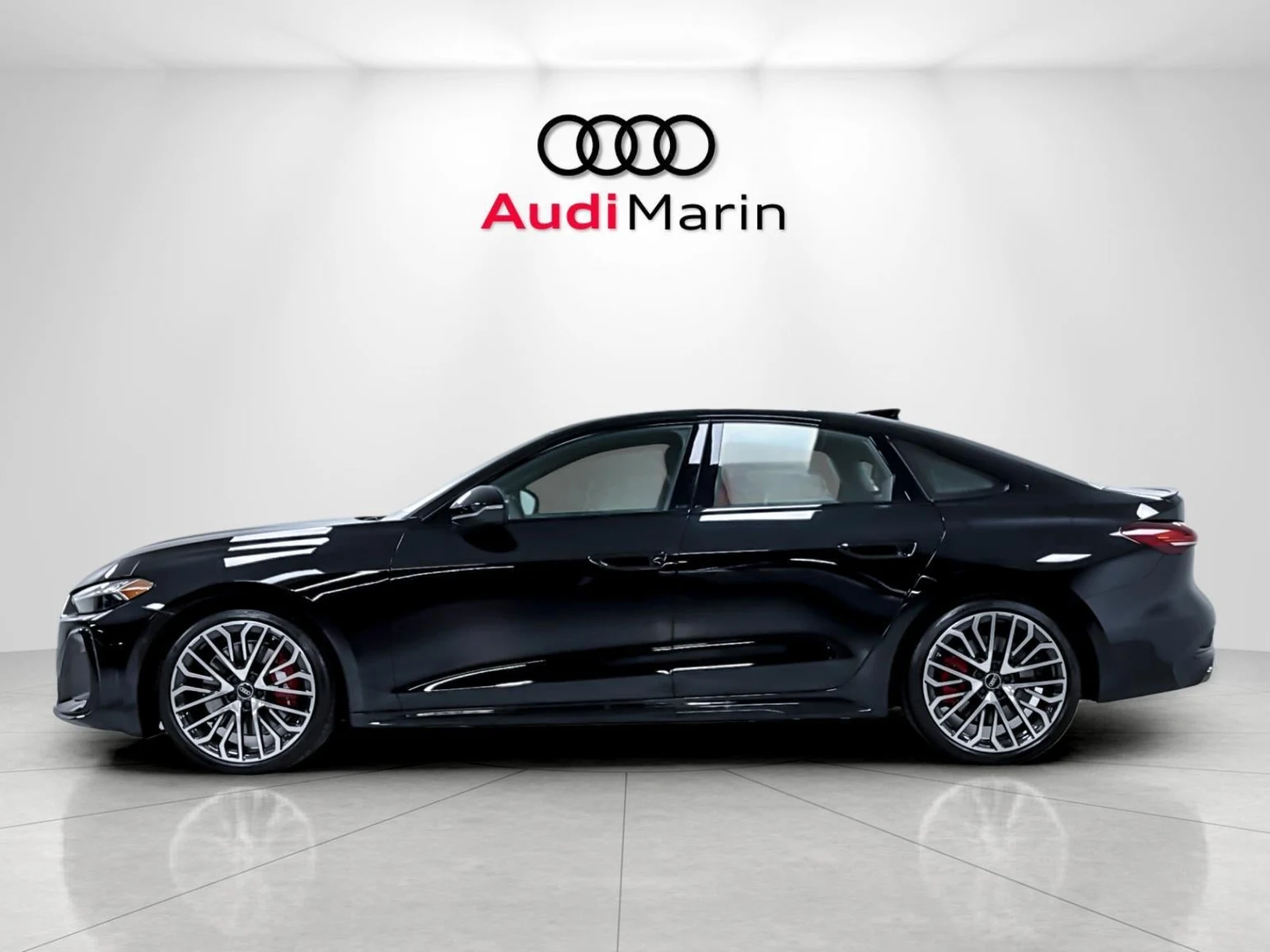 2026 Audi S5 Premium Plus quattro, side profile, Mythos Black Metallic