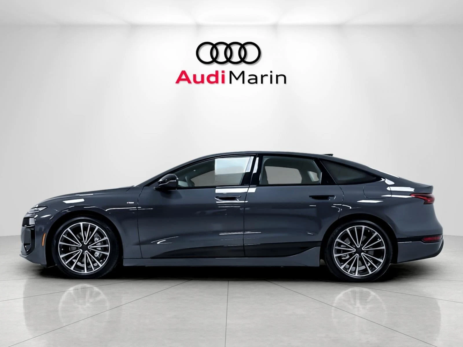 2027 Audi A6 e-tron Sportback Prestige quattro, side profile, Magnet Gray