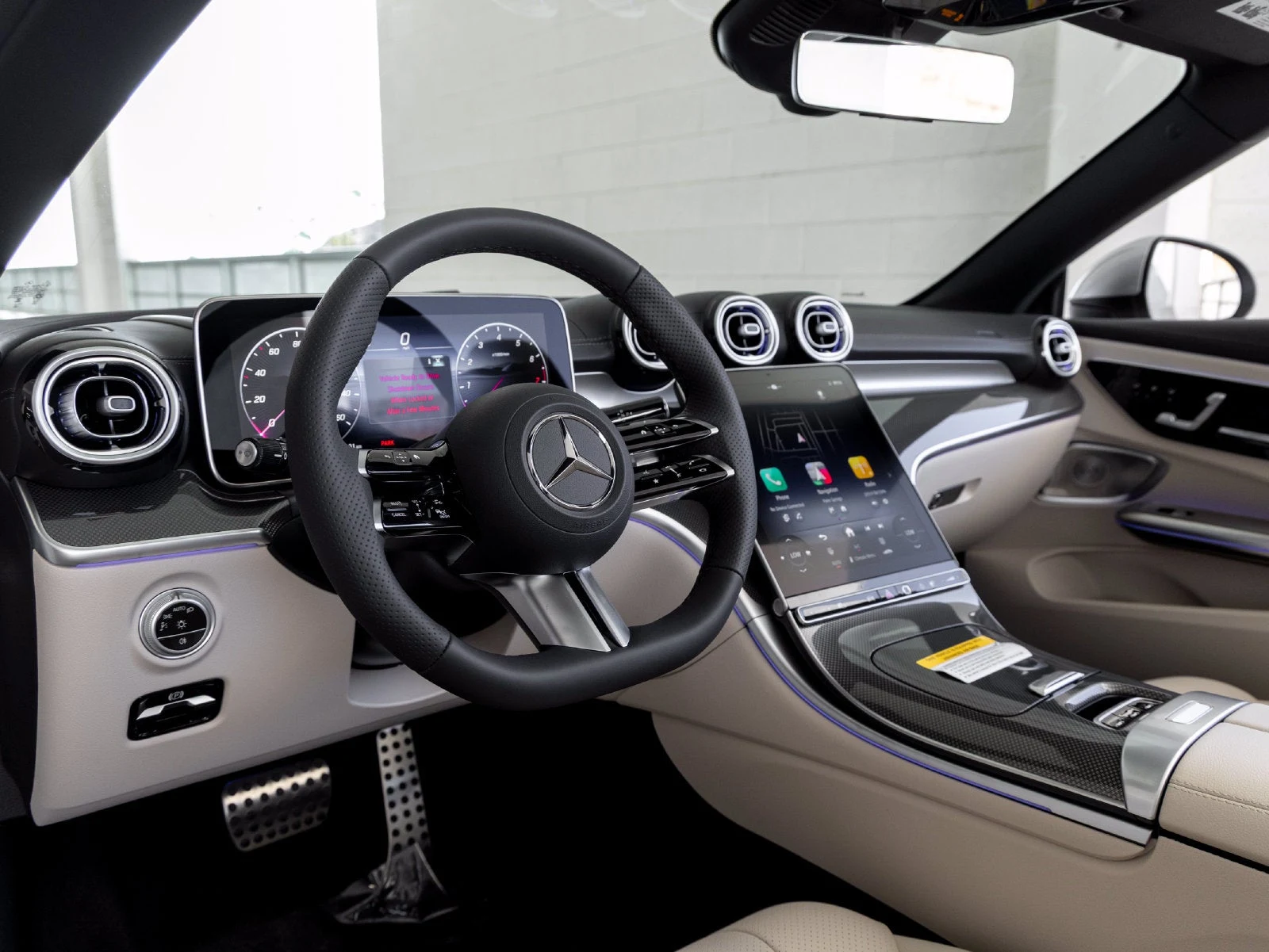 2027 Mercedes-Benz CLE 300 4MATIC Cabriolet interior, dashboard, Macchiato Beige