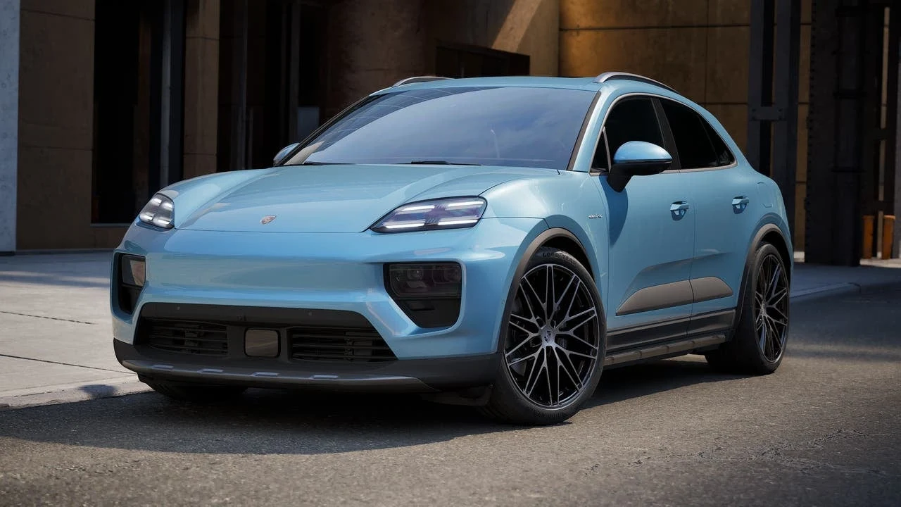 2027 Porsche Macan 4 Electric for sale, exterior, Frozen Blue Metallic