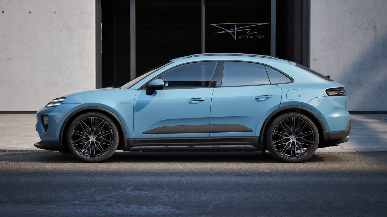 2027 Porsche Macan 4 Electric for sale, exterior, Frozen Blue Metallic