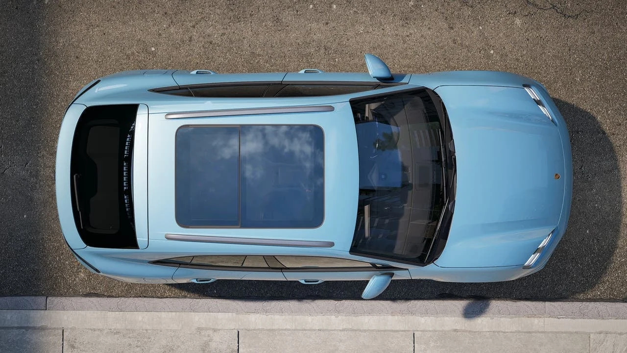 2027 Porsche Macan 4 Electric for sale, exterior, Frozen Blue Metallic