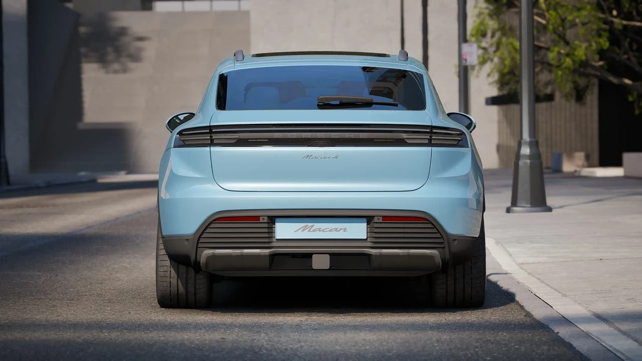 2027 Porsche Macan 4 Electric for sale, exterior, Frozen Blue Metallic