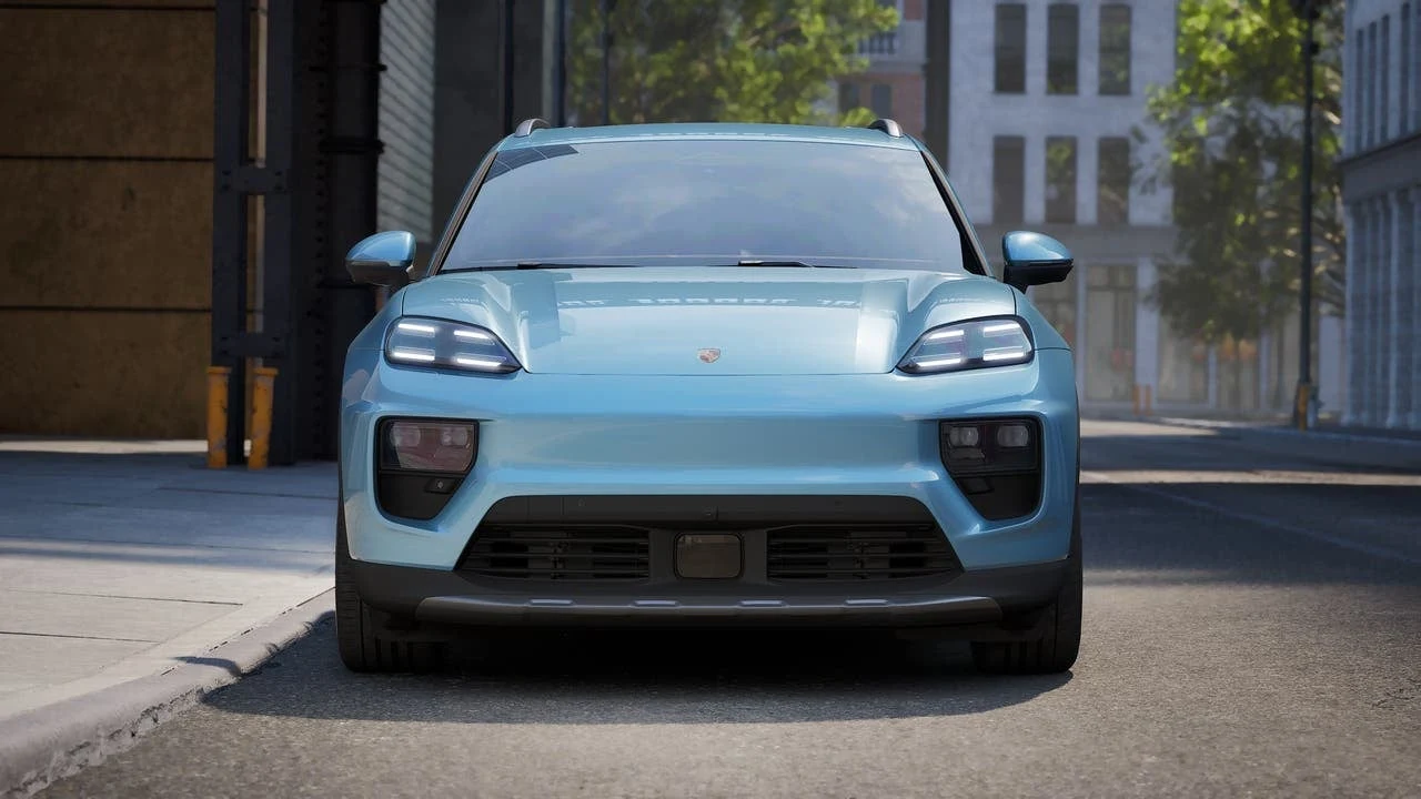 2027 Porsche Macan 4 Electric for sale, exterior, Frozen Blue Metallic