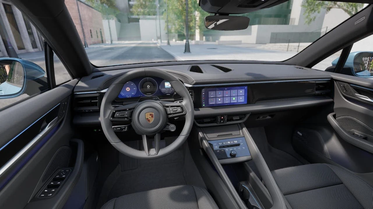 2027 Porsche Macan 4 Electric interior, dashboard, Leather Package In Black
