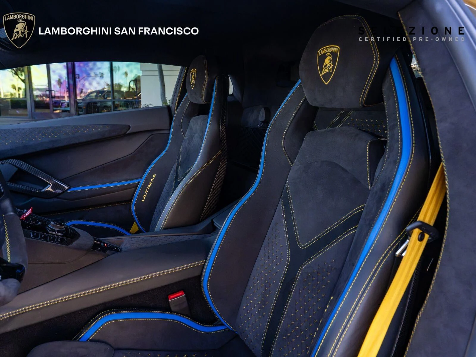 2022 Lamborghini Aventador LP 780-4 Ultimae interior, seats, Nero Ade / Blu Amon