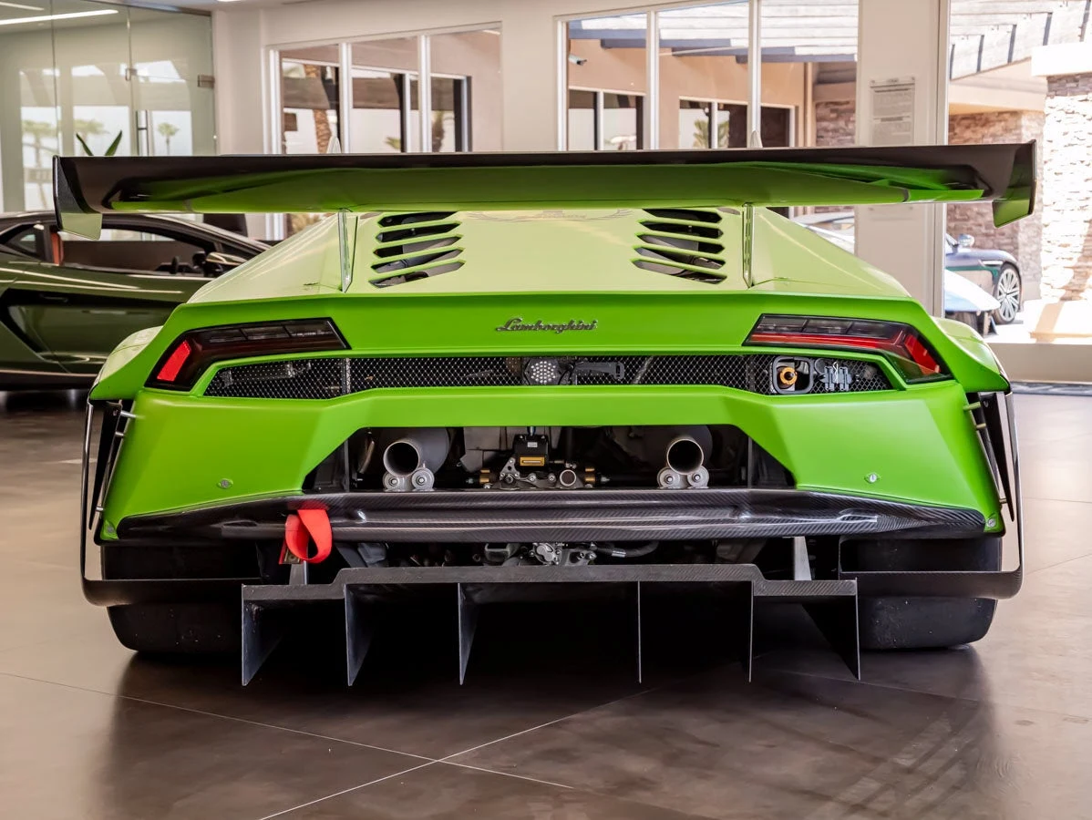 2017 Lamborghini Huracan GT3, rear three-quarter view, Green