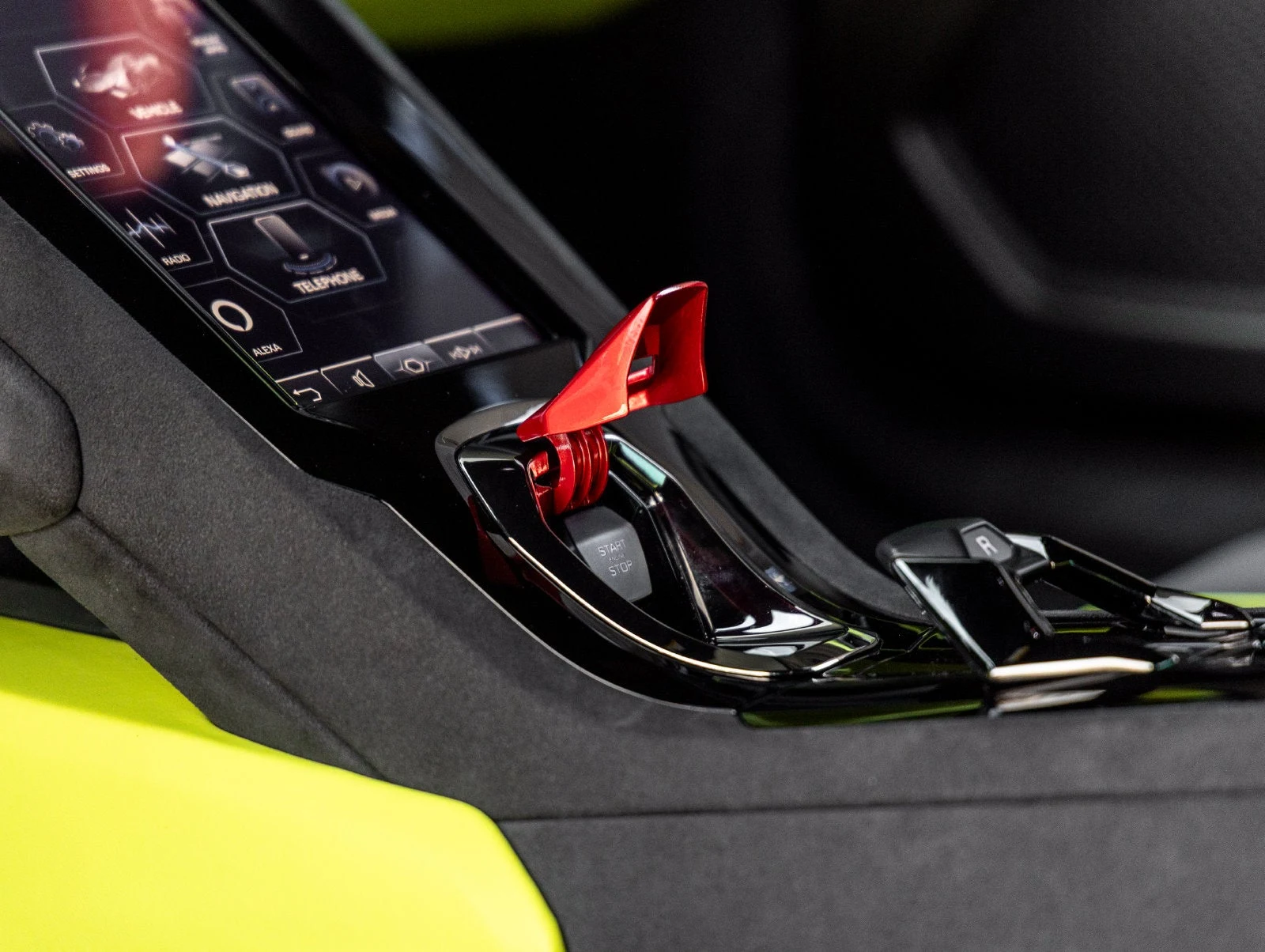 2024 Lamborghini Huracan Tecnica interior, center console, Nero Ade
