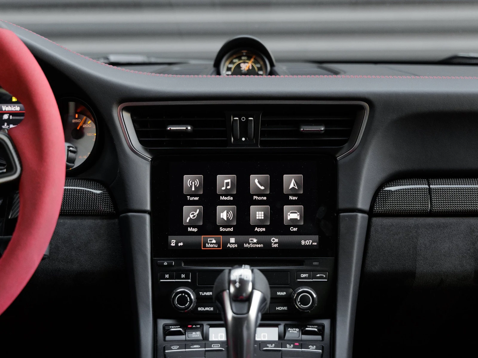 2018 Porsche 911 GT2 RS Weissach interior, Black leather / Black and Red Alcantara
