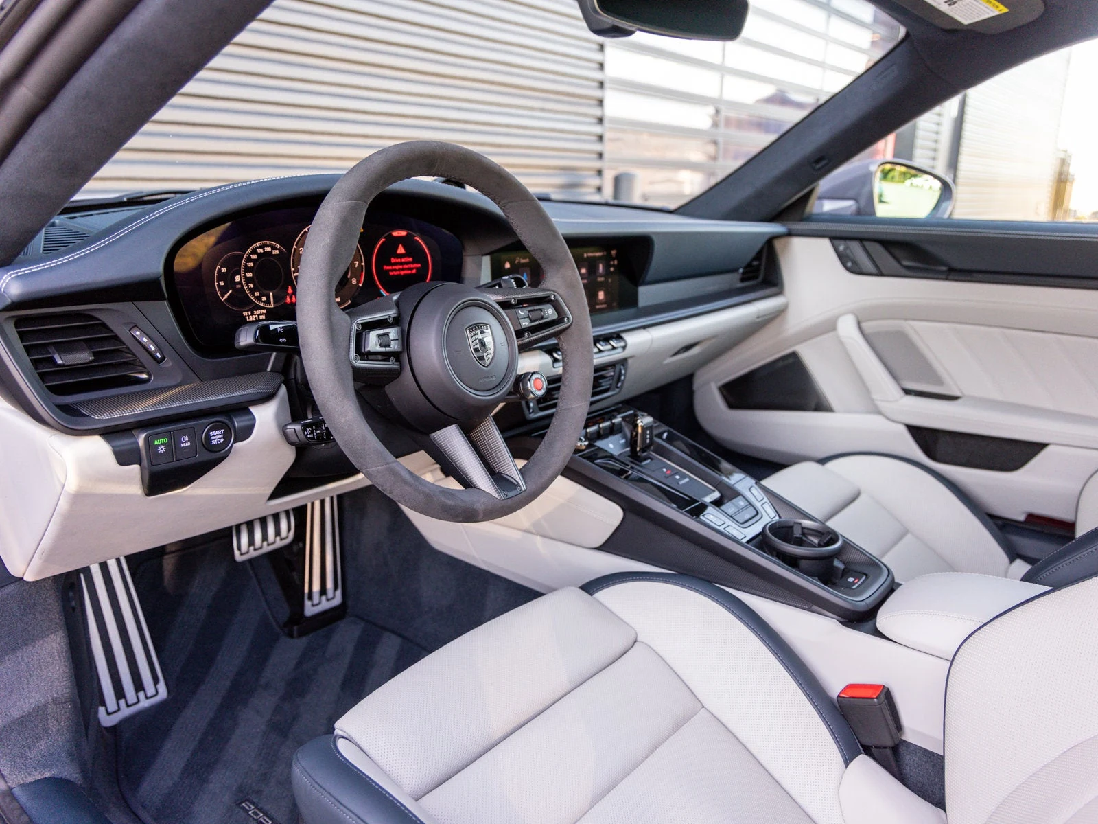 2026 Porsche 911 Turbo S interior, dashboard, Dark Night Blue / Chalk leather