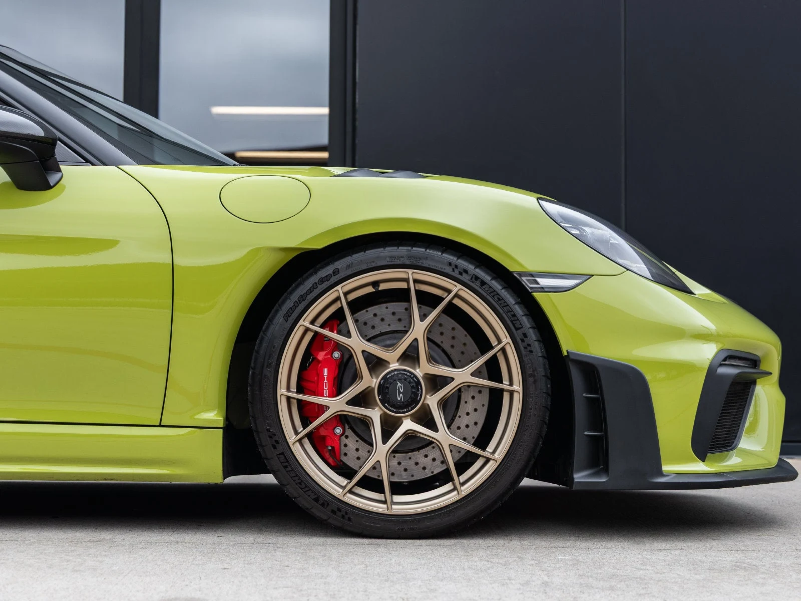 2025 Porsche 718 Spyder RS Weissach for sale, exterior, Paint to Sample Linden Green