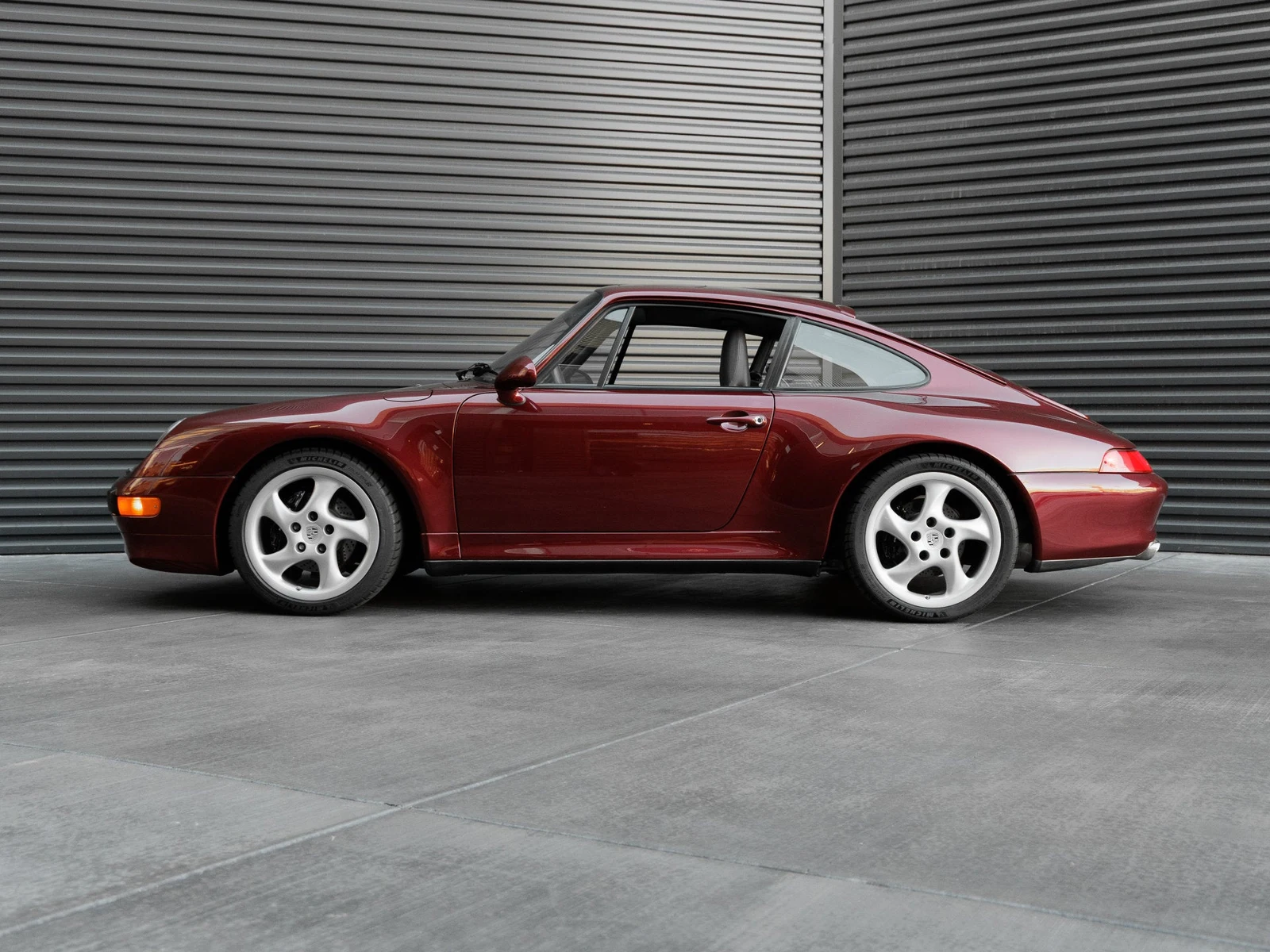 1997 Porsche 911 Carrera S, side profile, Arena Red Metallic