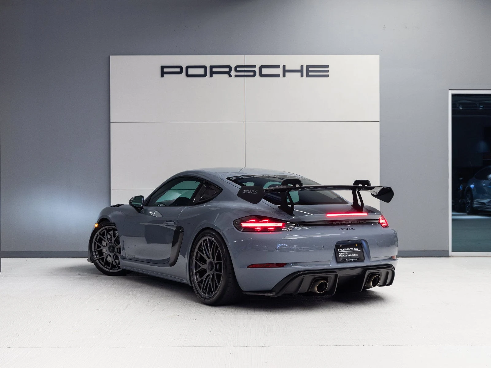 2023 Porsche 718 Cayman GT4 RS Weissach for sale, exterior, Arctic Grey