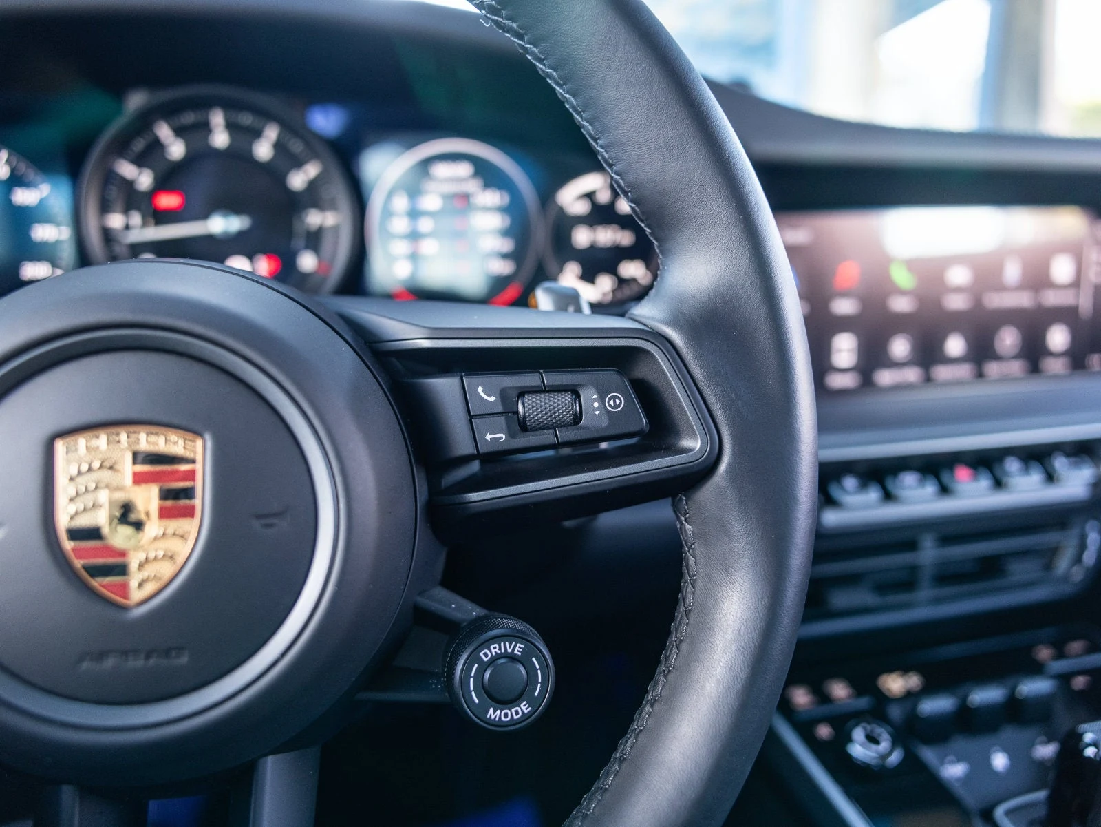 2023 Porsche 911 Carrera 4S interior, Black leather