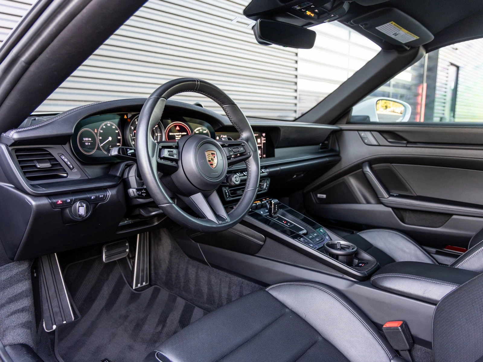 2022 Porsche 911 Carrera GTS Cabriolet interior, dashboard, Black leather with Chalk stitching
