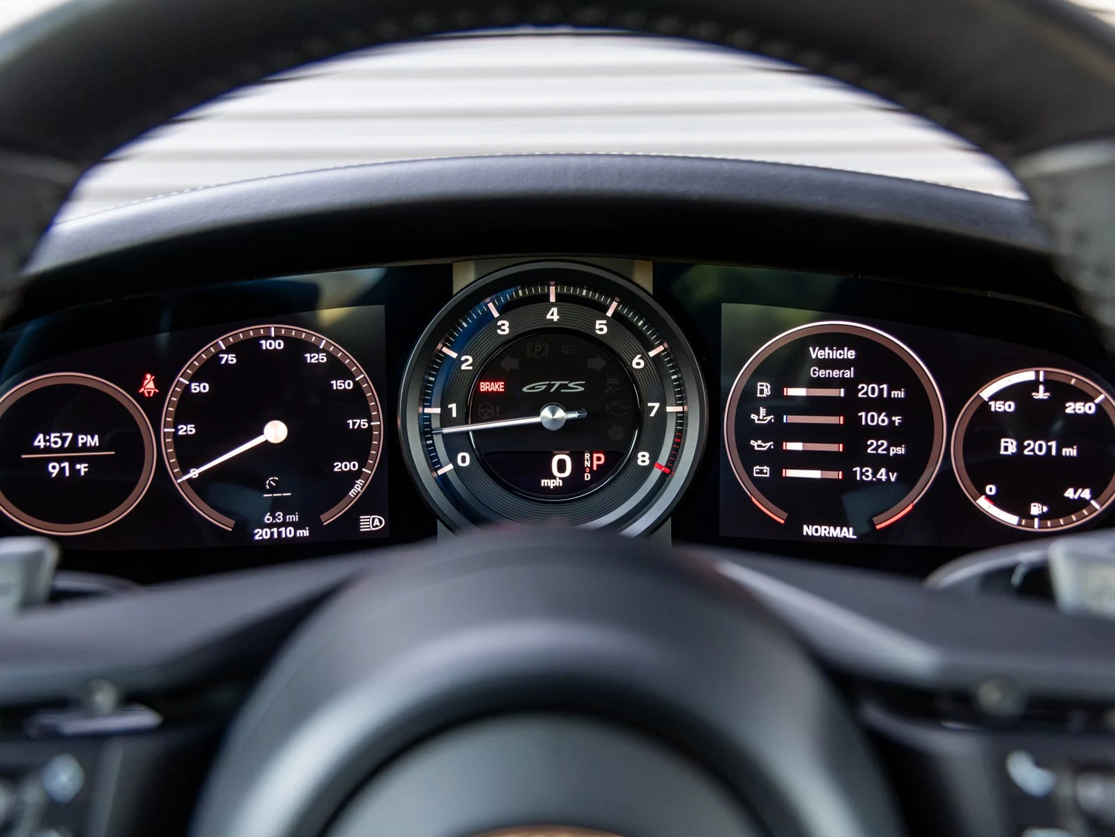 2022 Porsche 911 Carrera GTS Cabriolet interior, Black leather with Chalk stitching