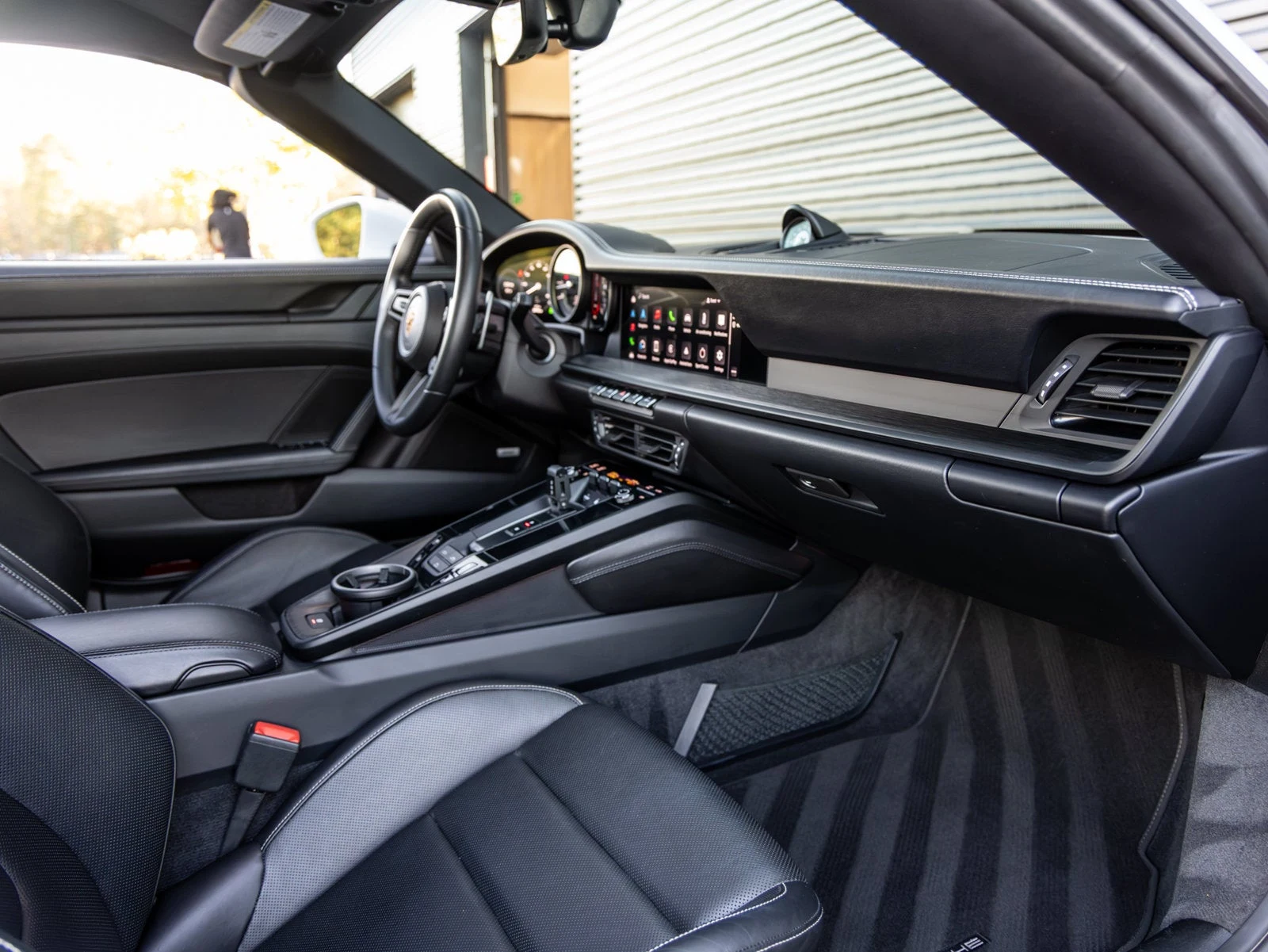 2022 Porsche 911 Carrera GTS Cabriolet interior, dashboard, Black leather with Chalk stitching