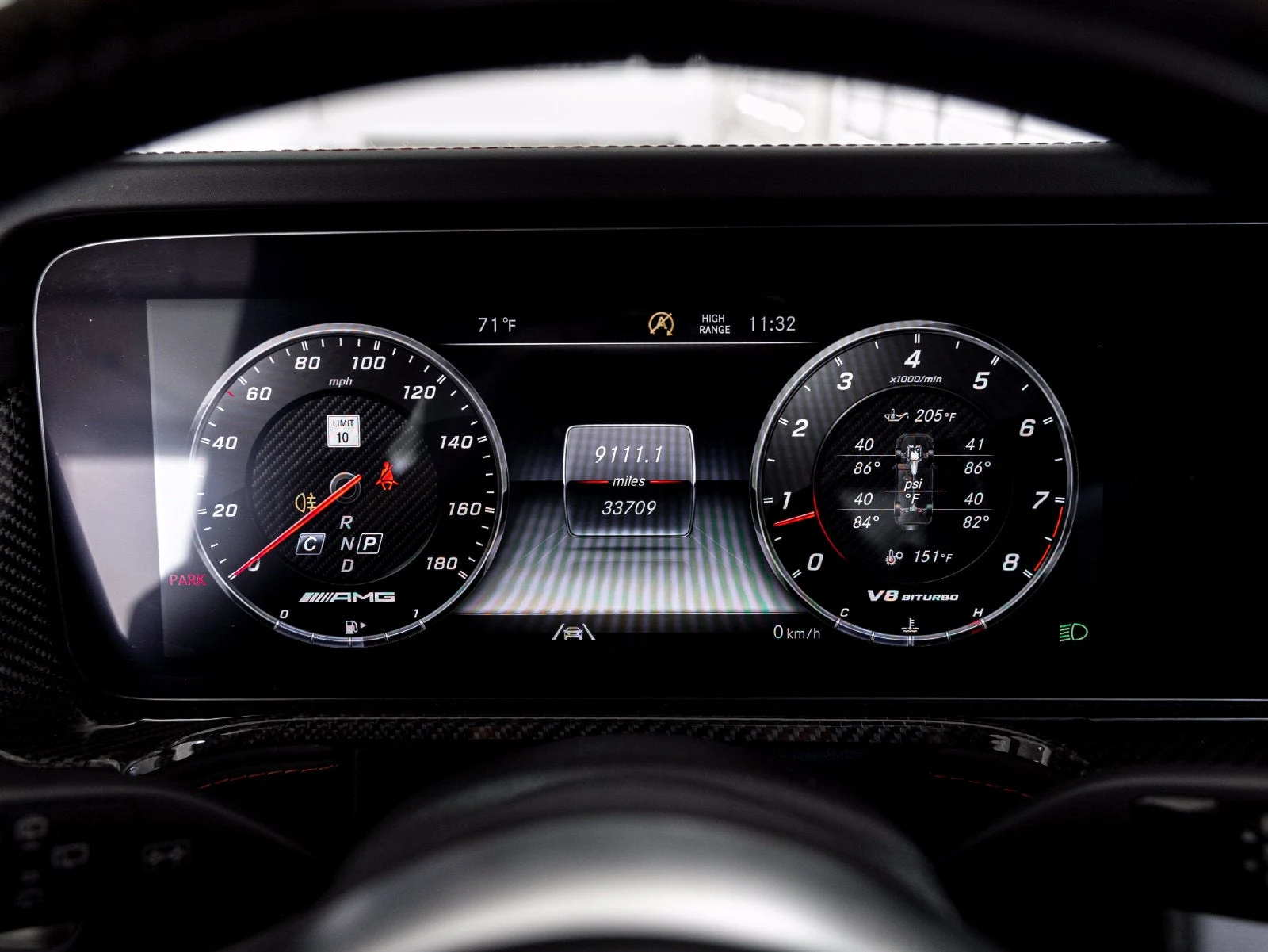 2022 Mercedes-AMG G 63 interior, Bengal Red / Black leather