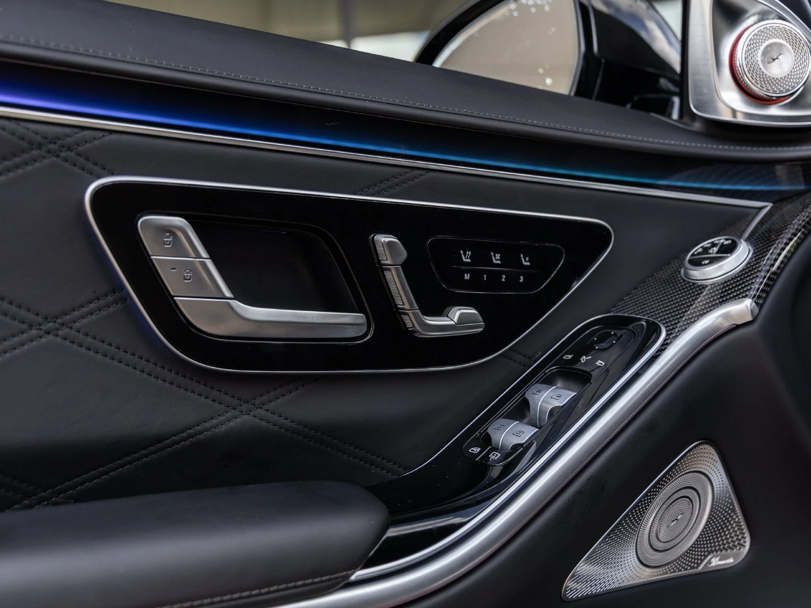 2024 Mercedes-AMG S 63 E PERFORMANCE interior, door panel, Black AMG Nappa leather