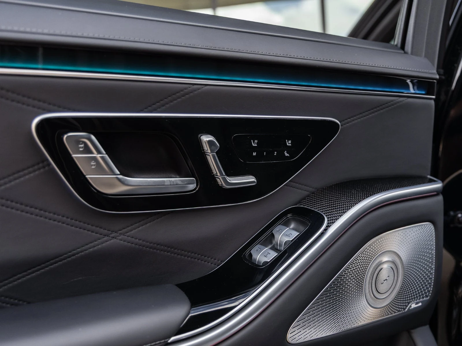 2024 Mercedes-AMG S 63 E PERFORMANCE interior, door panel, Black AMG Nappa leather