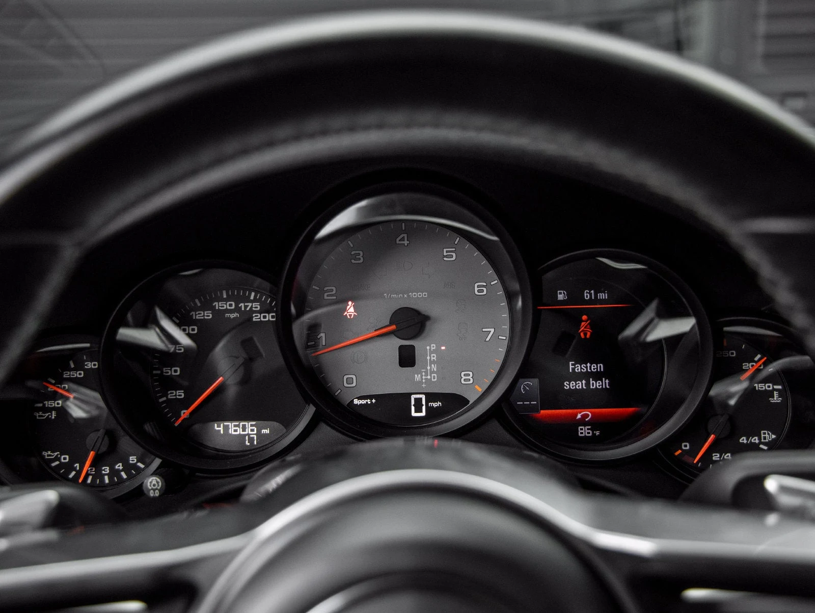 2017 Porsche 911 Carrera S interior, Black leather
