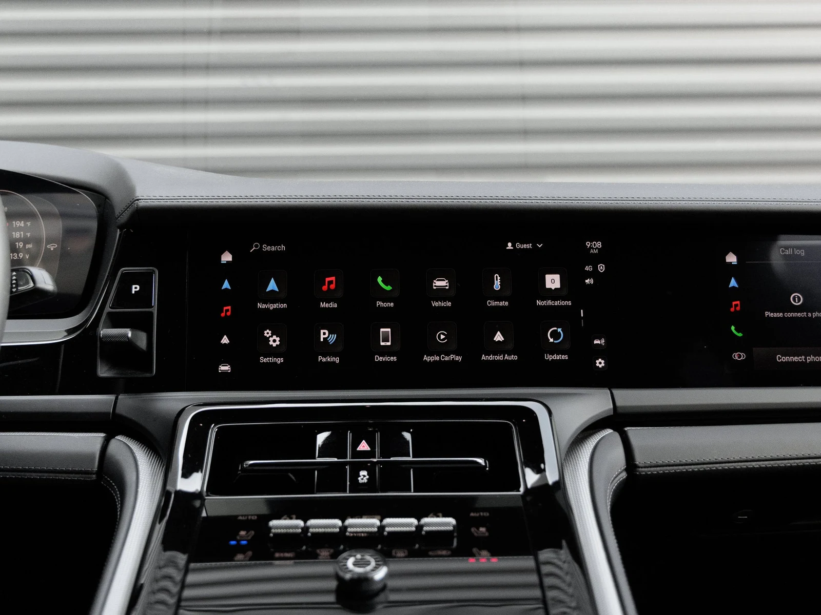 2025 Porsche Panamera interior, center console, Black leather