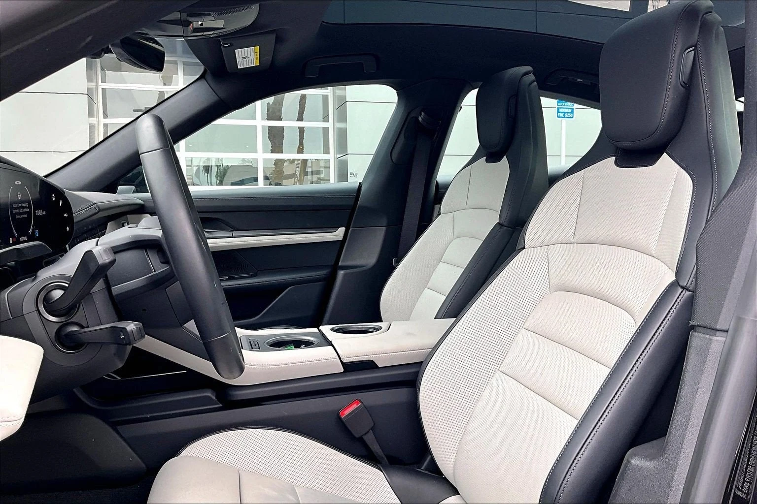 2025 Porsche Taycan interior, seats, Black / Chalk