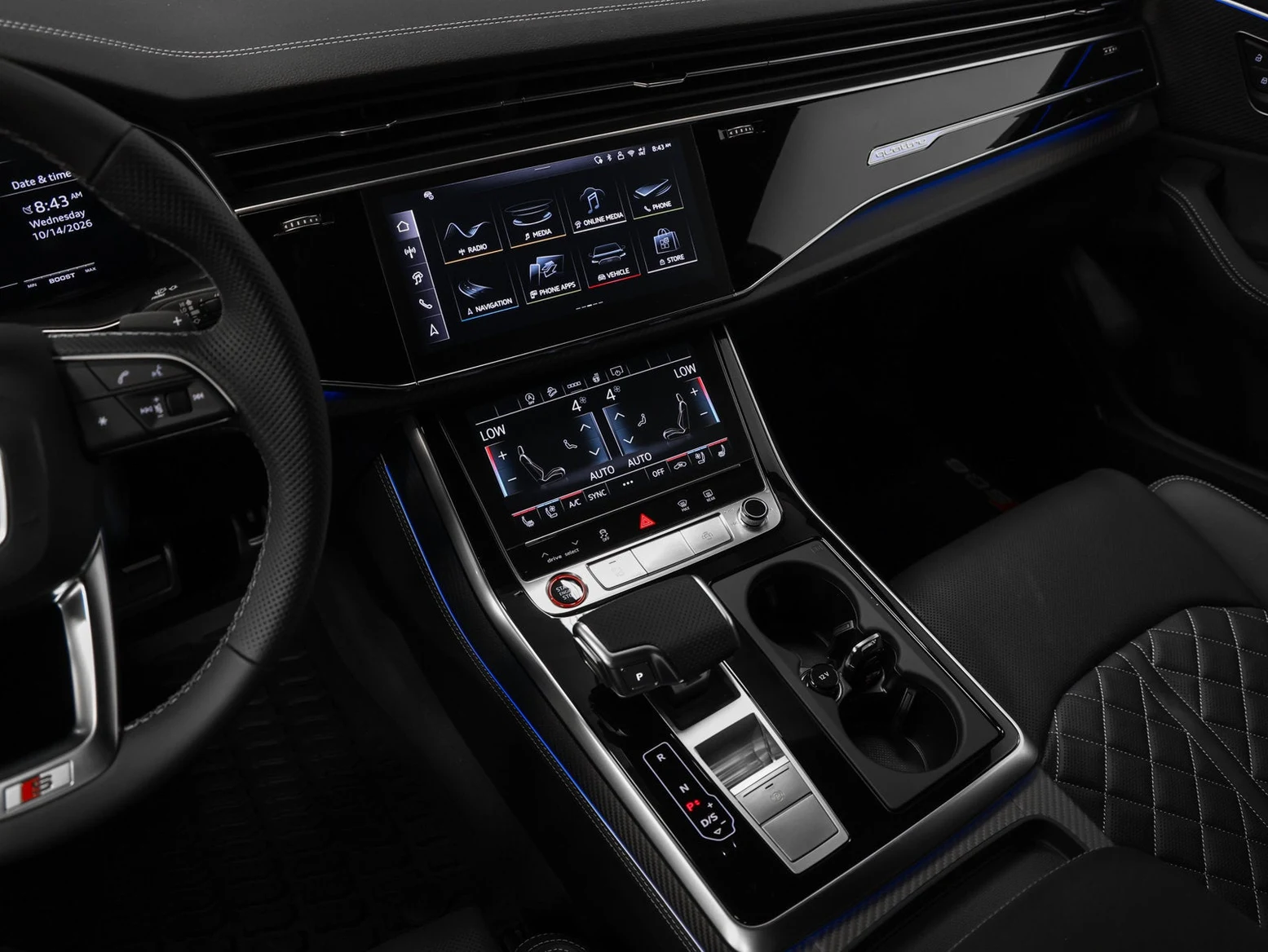 2026 Audi SQ8 4.0T Premium Plus quattro interior, center console