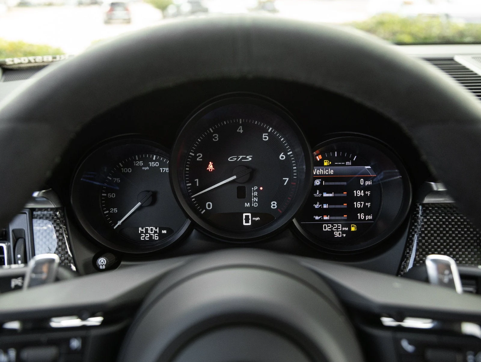 2024 Porsche Macan GTS interior, Black / Pebble Grey leather