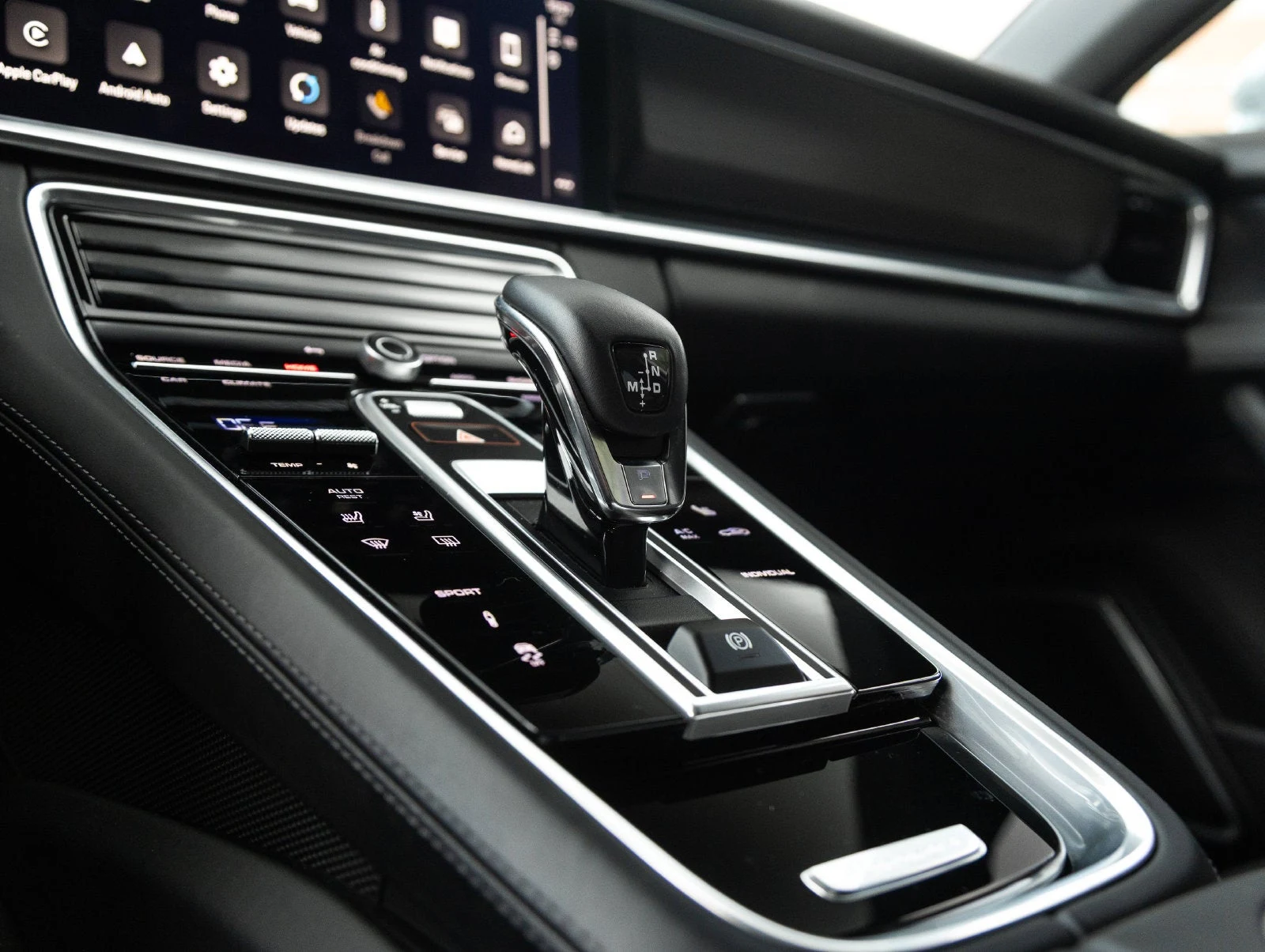 2023 Porsche Panamera Platinum Edition interior, center console, Black leather