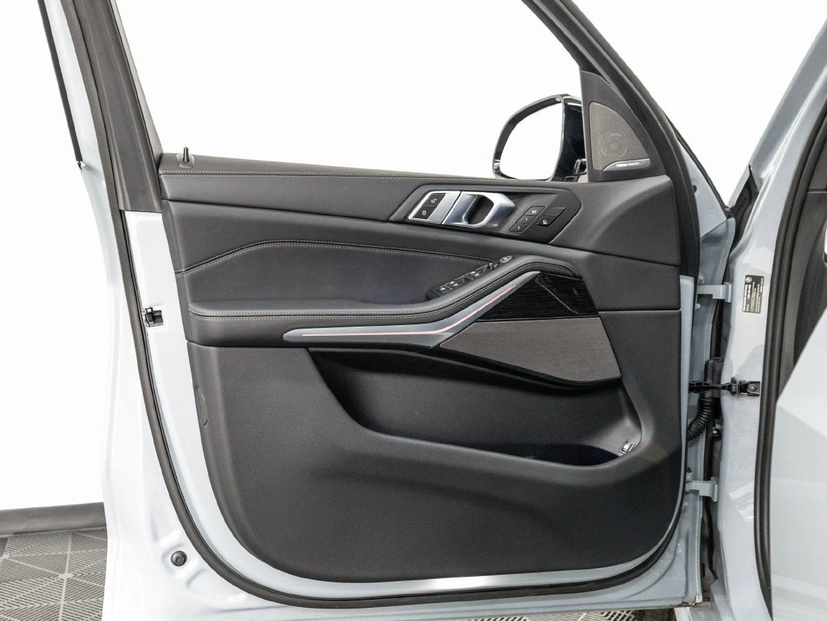 2026 BMW X5 xDrive50e interior, door panel, Black Sensafin with decorative stitching