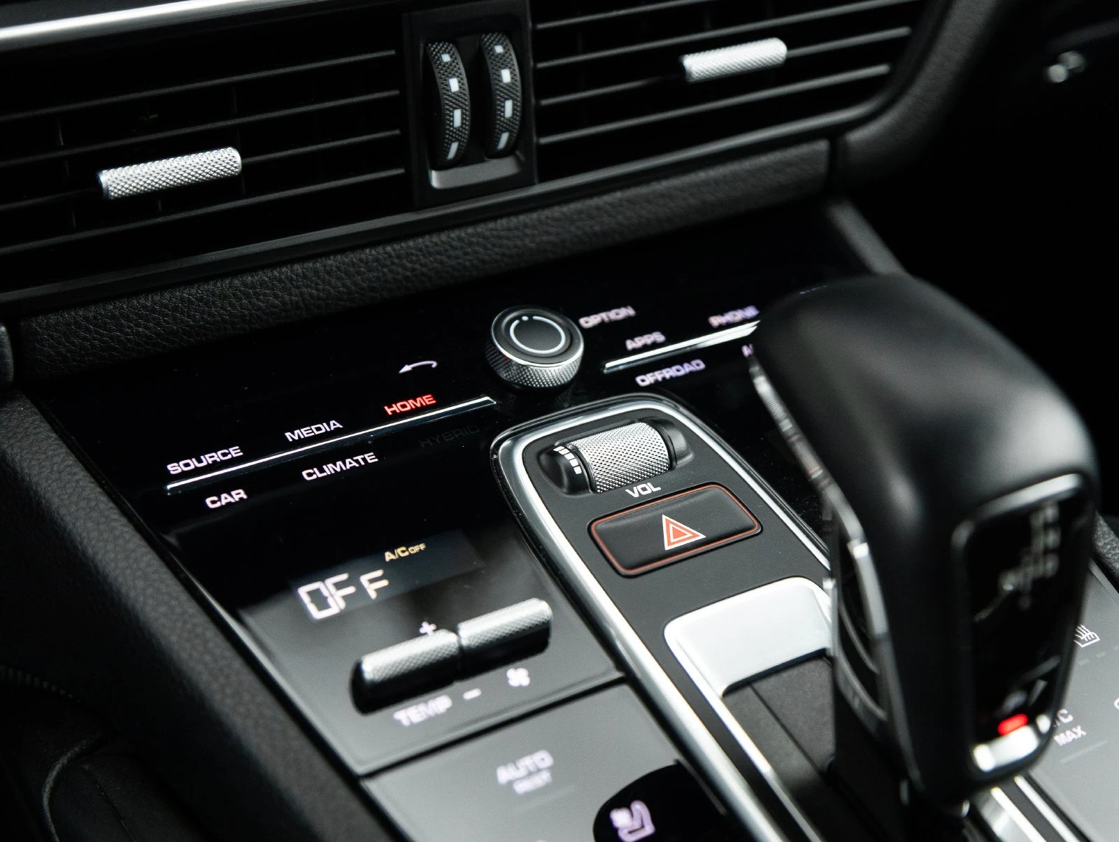 2023 Porsche Cayenne S Platinum Edition interior, center console, Black standard interior