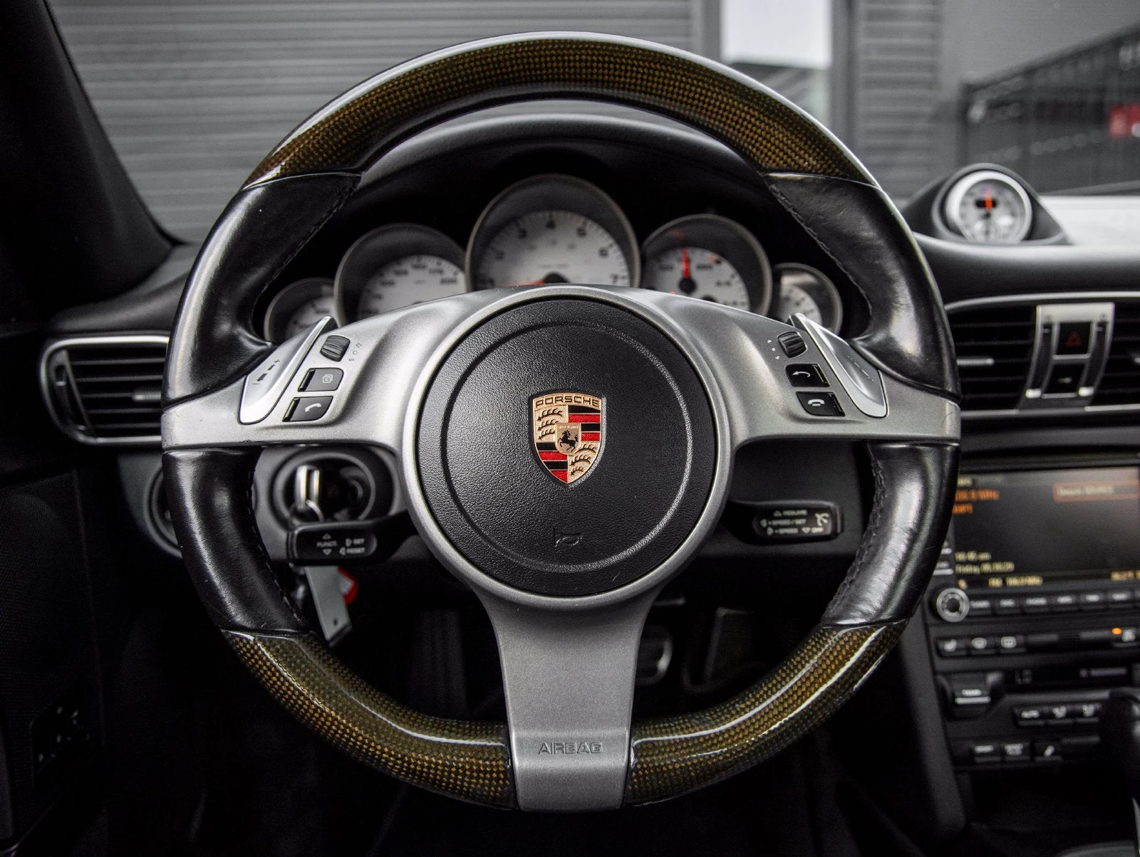 2009 Porsche 911 Carrera S PDK interior, steering wheel, Black Standard Leather