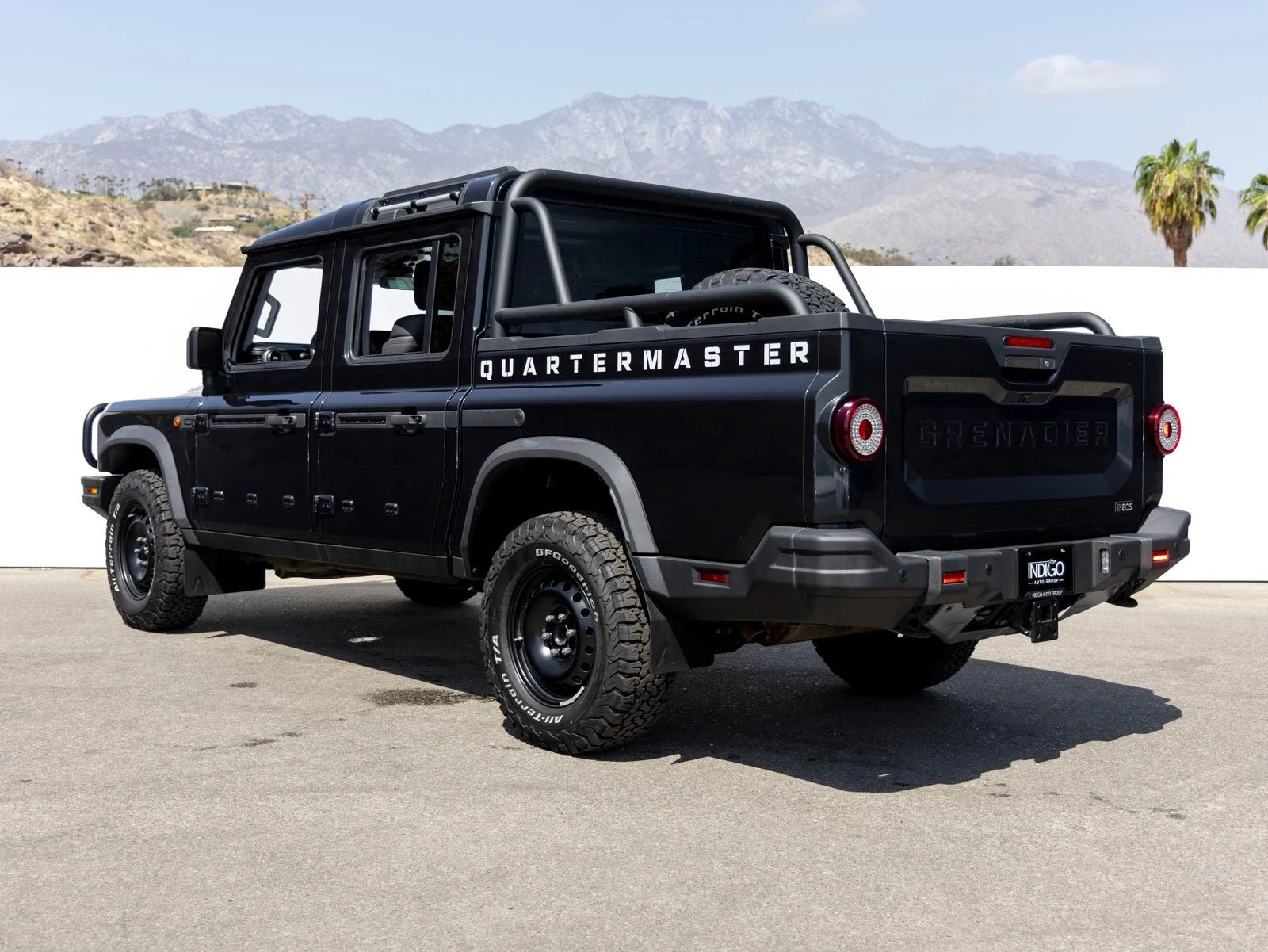 2025 INEOS Grenadier Quartermaster 4x4, rear three-quarter view, Donny Gray Metallic