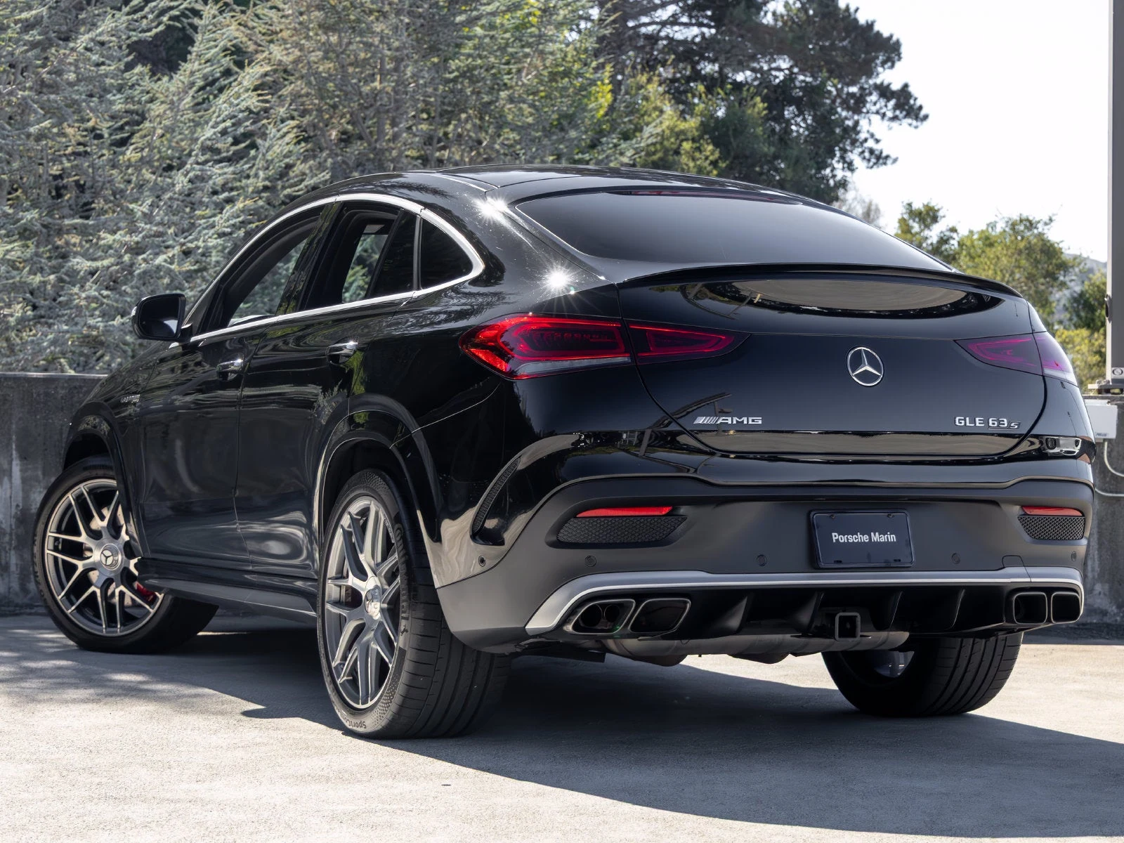 2021 Mercedes-Benz AMG GLE 63 S 4MATIC Coupe, rear three-quarter view, Black