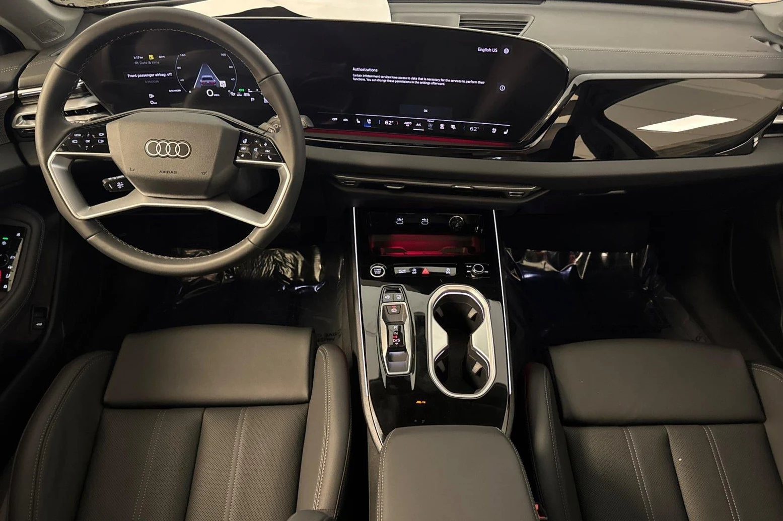 2026 Audi A6 Sedan Premium Plus quattro interior, Black leather
