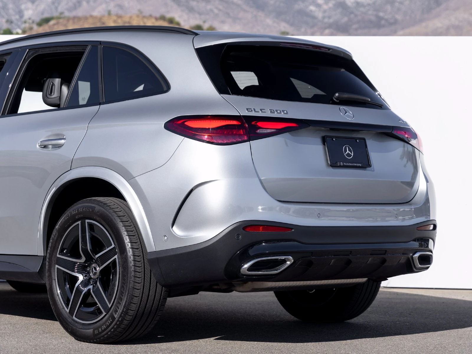 2026 Mercedes-Benz GLC 300 4MATIC SUV, rear three-quarter view, Cirrus Silver Metallic