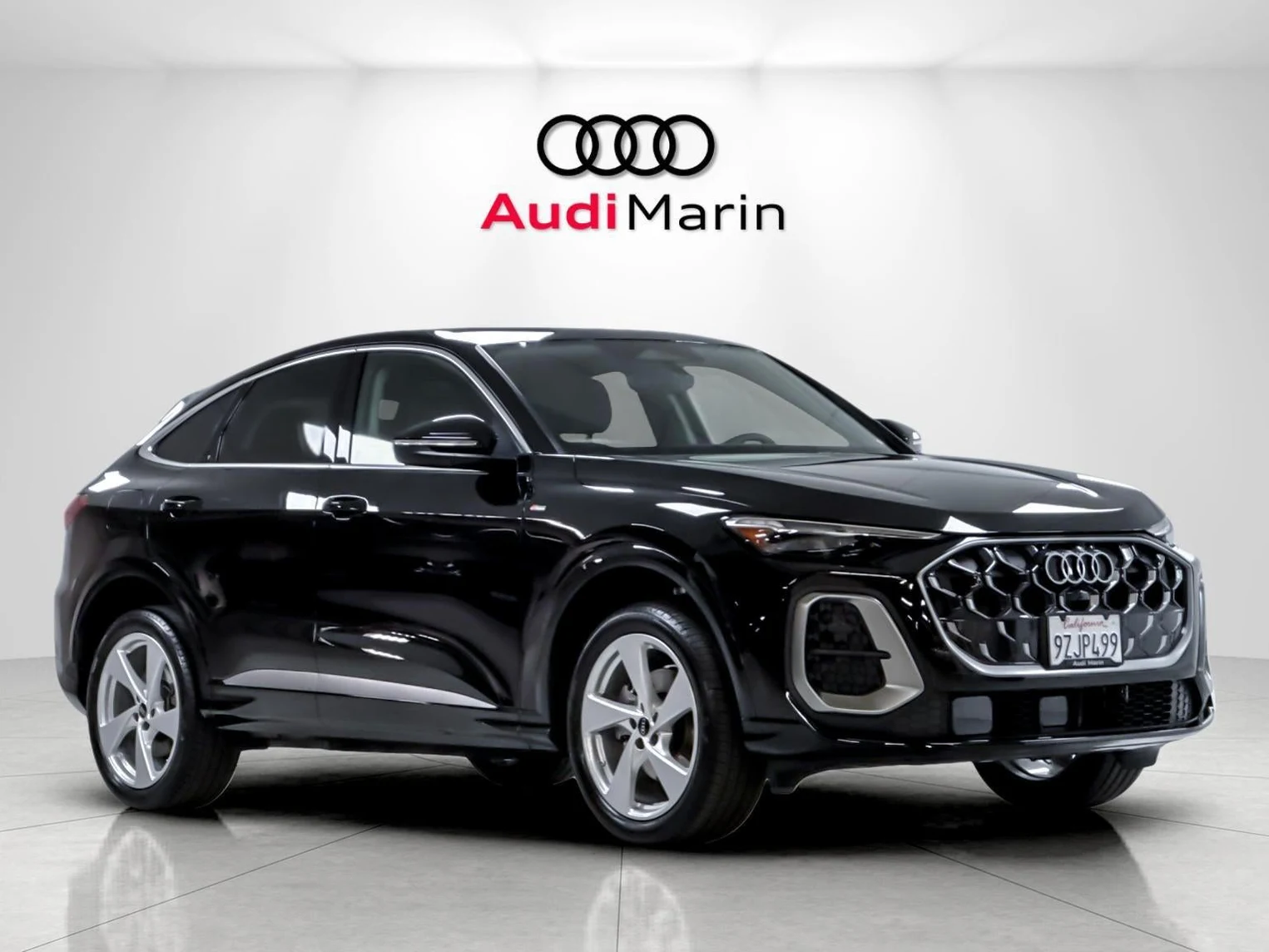 2026 Audi Q5 Sportback S line Premium Plus quattro for sale, front three-quarter view, Mythos Black Metallic
