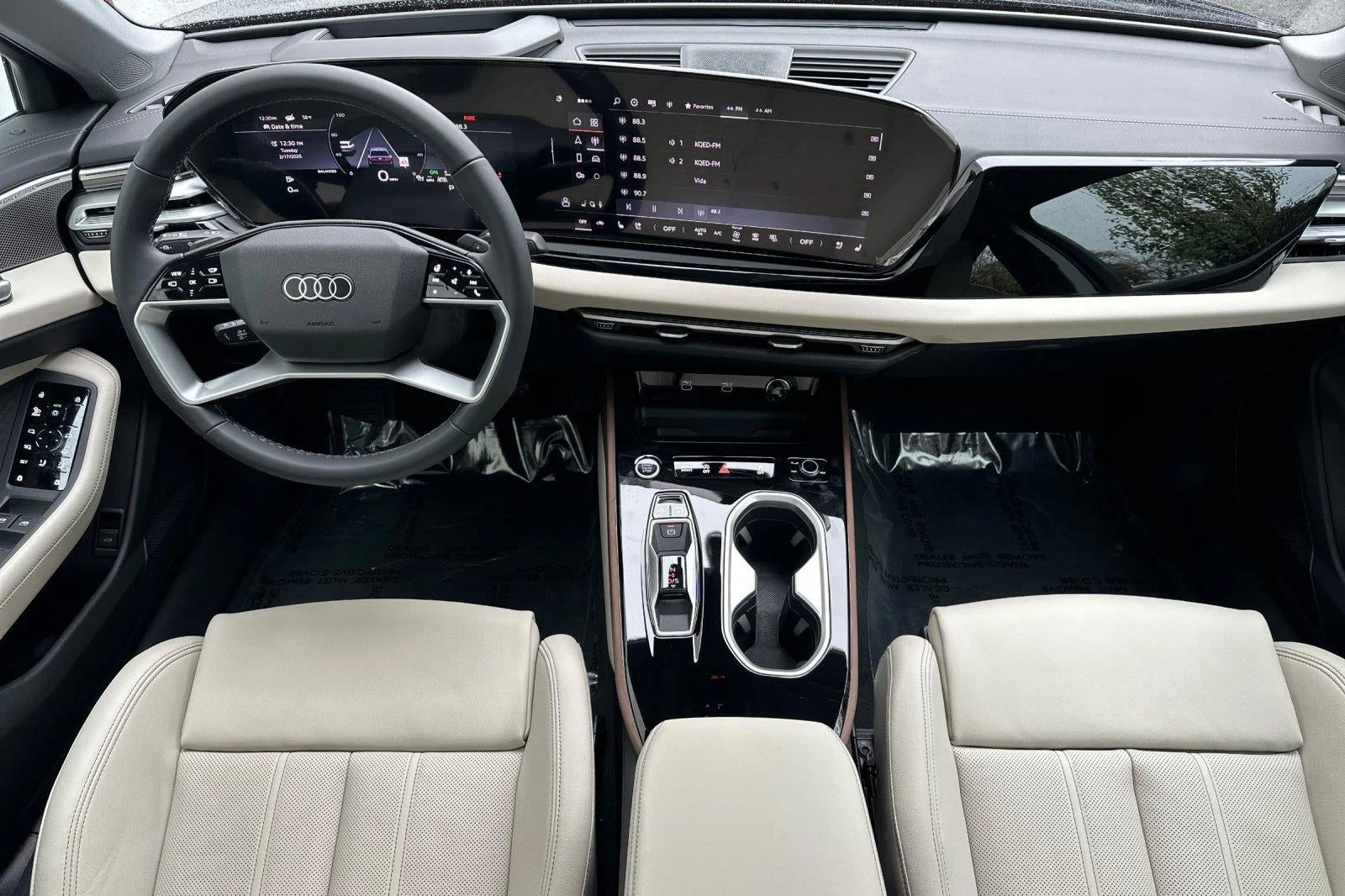 2026 Audi A6 Sedan Premium Plus quattro interior, dashboard, Pearl Beige leather