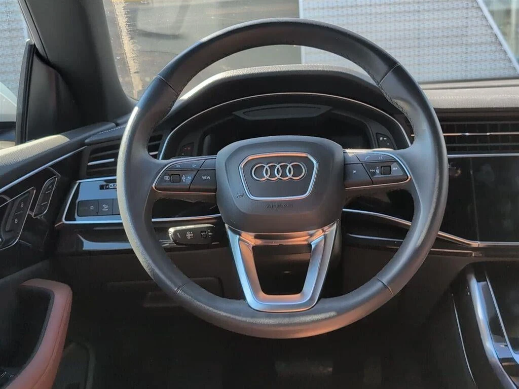 2023 Audi Q8 55 TFSI Premium Plus quattro interior, steering wheel, Okapi Brown leather