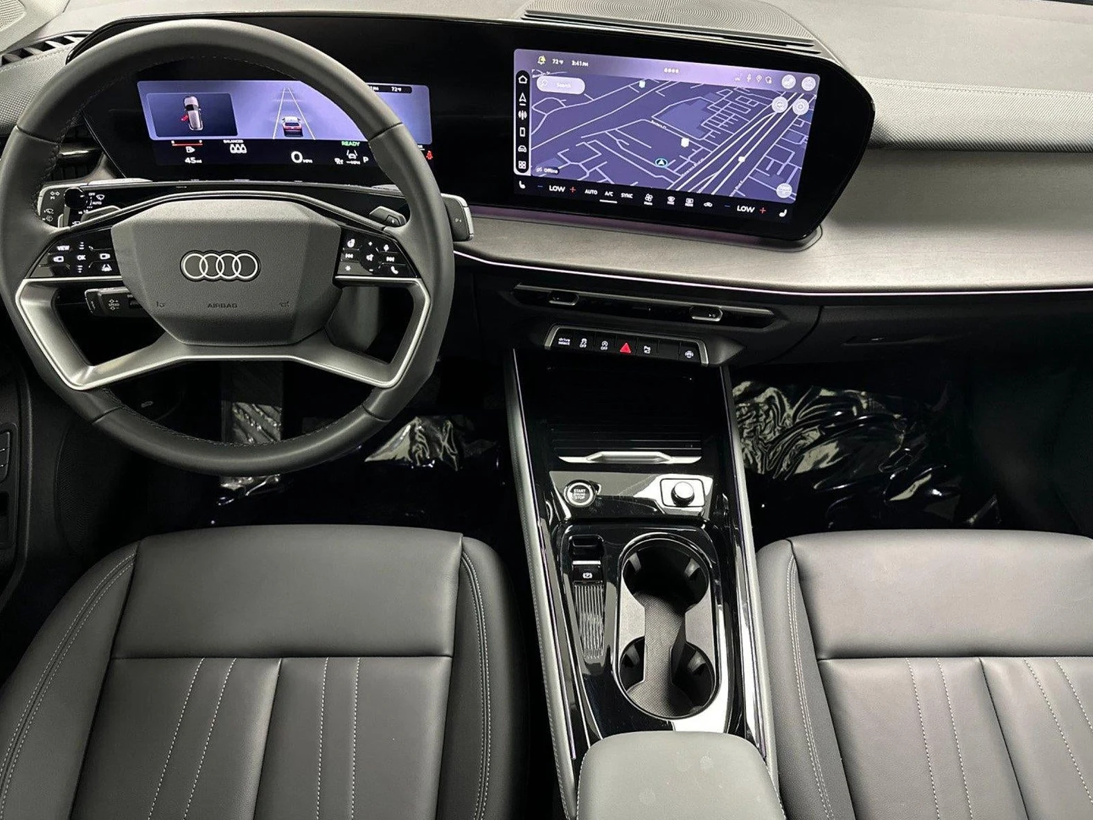 2026 Audi Q3 S line quattro interior, dashboard, Black leather with Steel Gray stitching