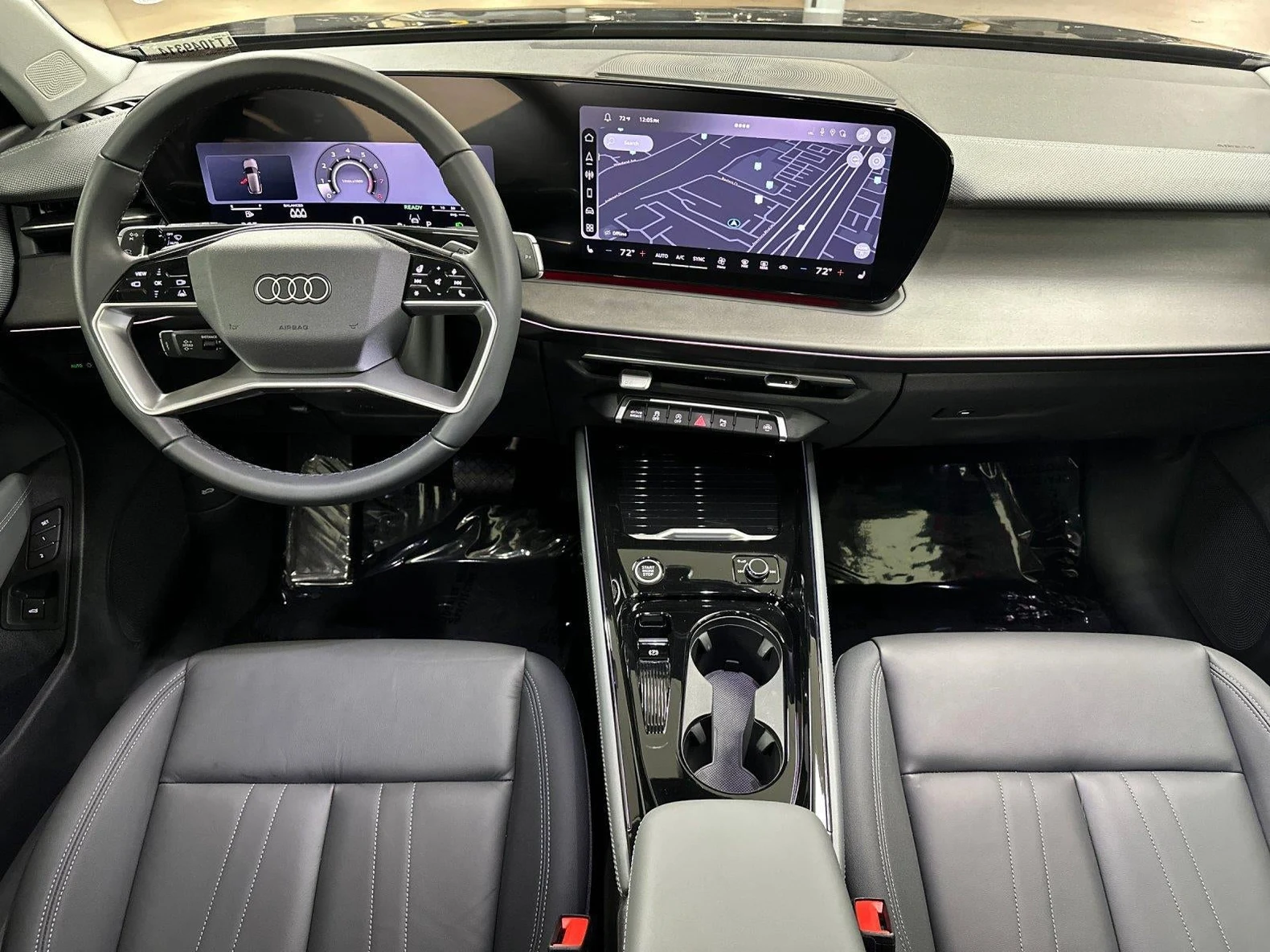 2026 Audi Q3 S line quattro interior, dashboard, Black leather with Steel Gray stitching