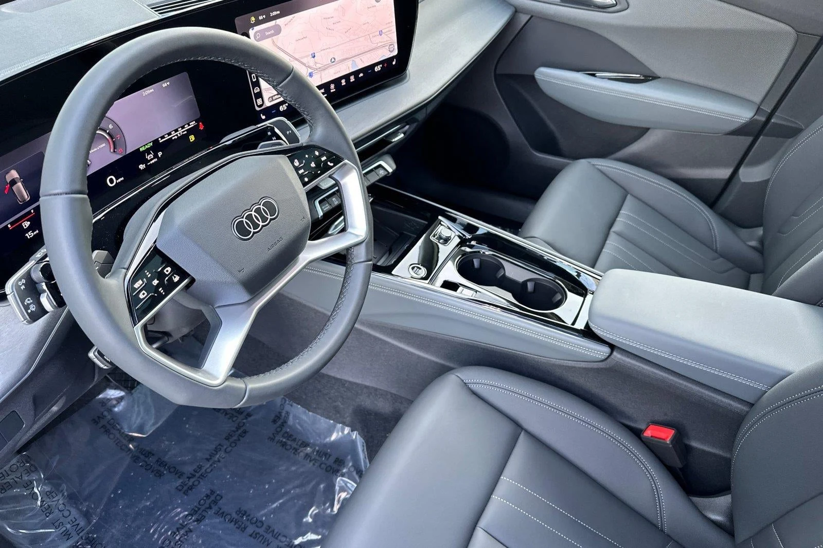 2026 Audi Q3 S line quattro interior, Black leather with Steel Gray stitching